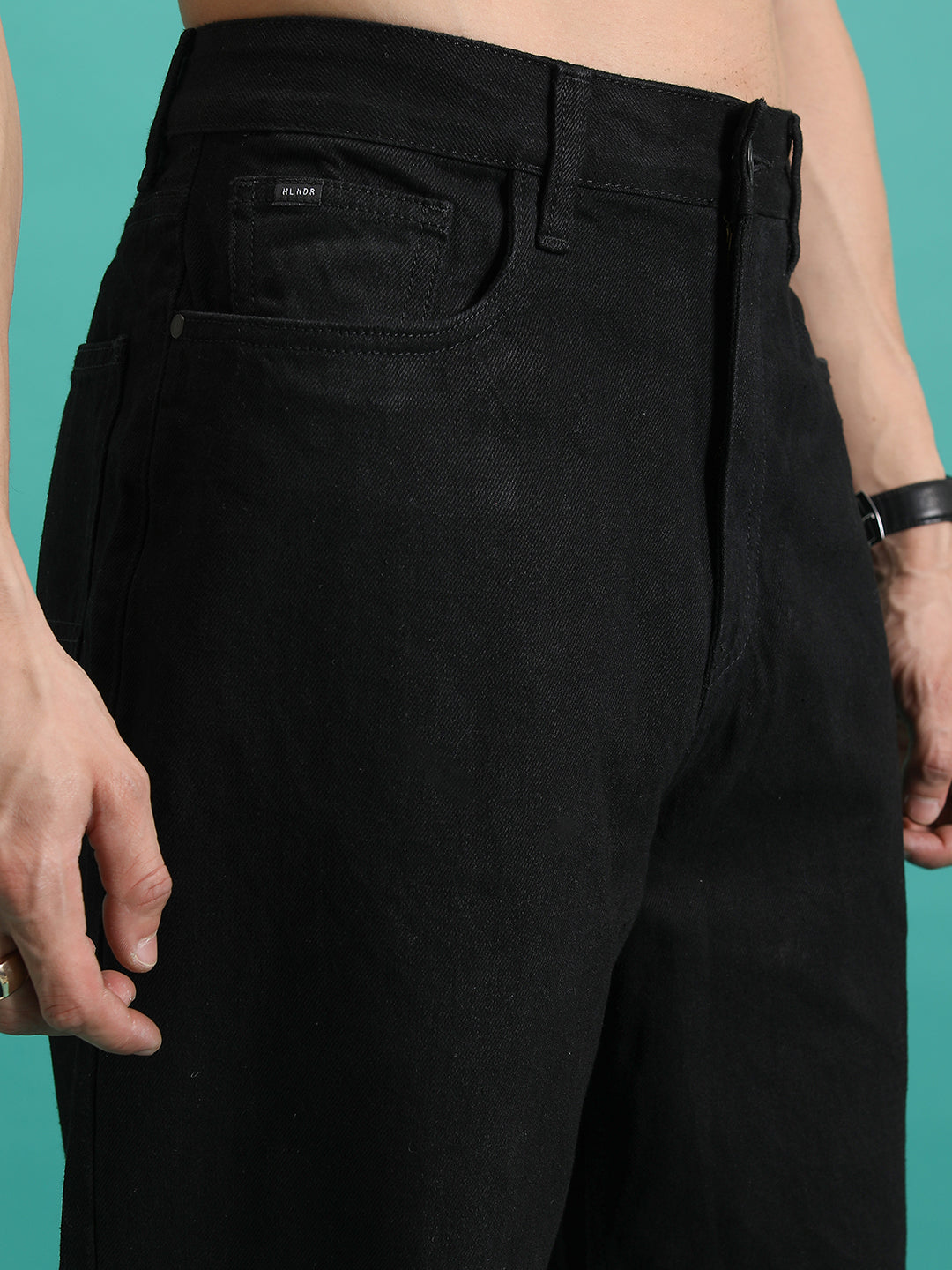 Purple By Highlander Men Black Loose Fit   Jeans - Black - Image 5