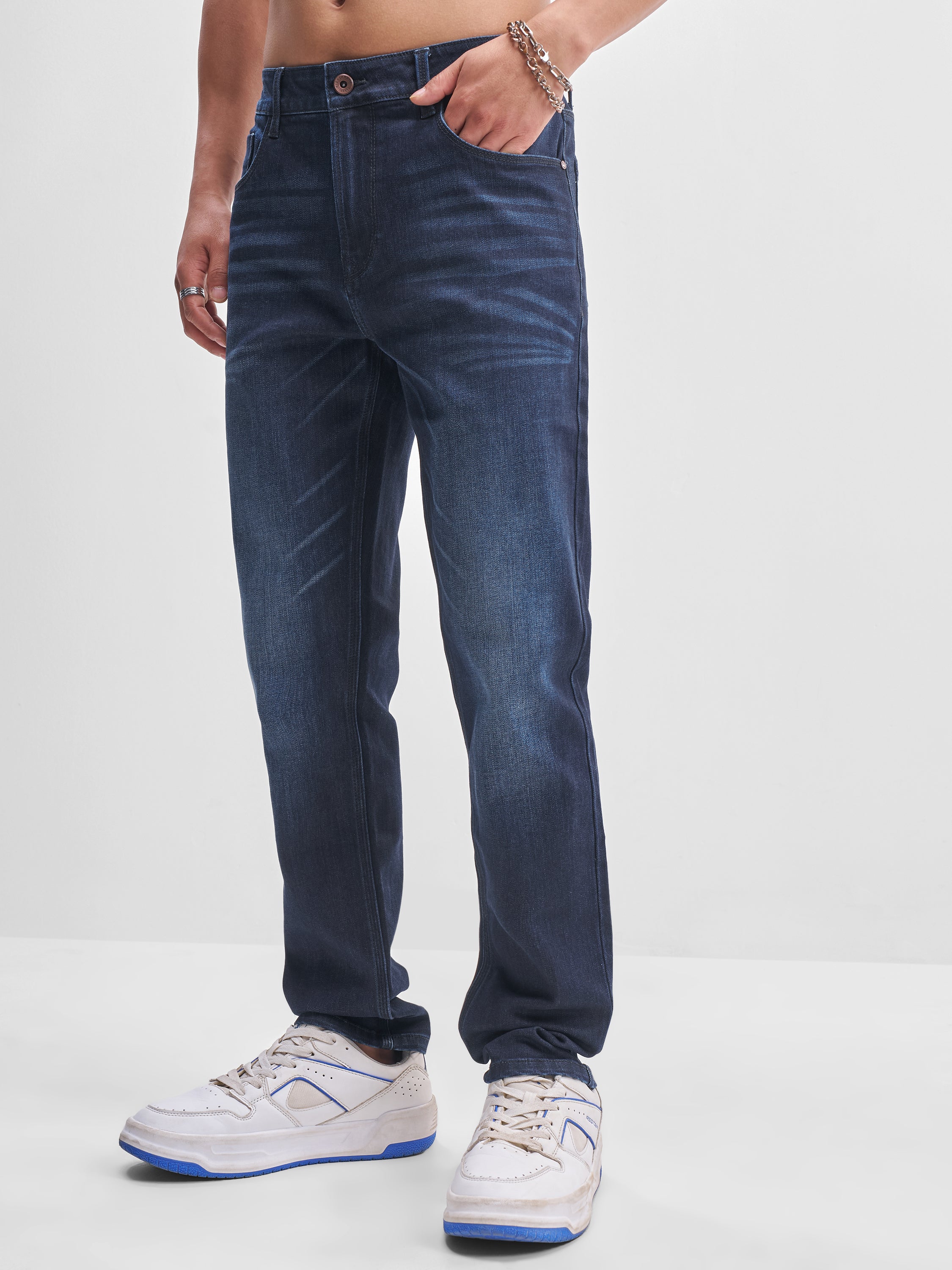 Purple By Highlander Men Blue Slim Fit Stretchable Jeans - Blue - Image 3