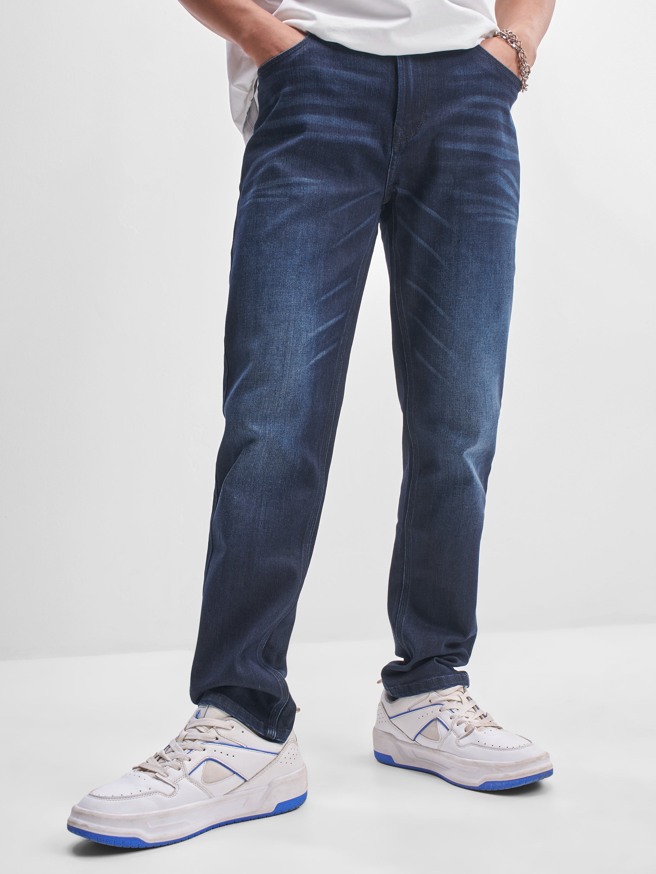 Purple By Highlander Men Blue Slim Fit Stretchable Jeans - Blue - Image 5