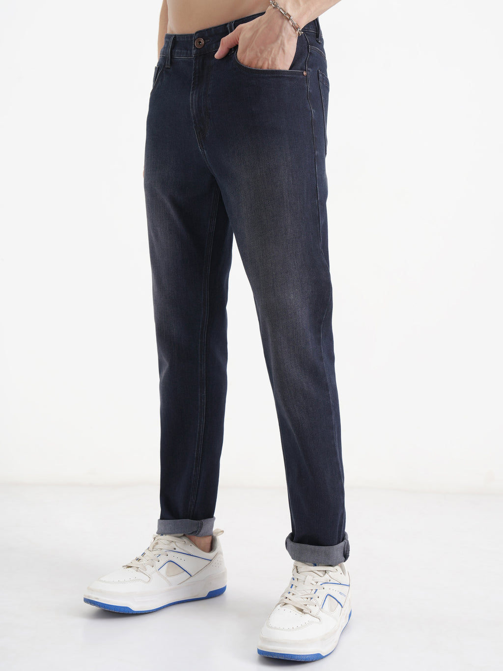 Purple By Highlander Men Blue Slim Fit Stretchable Jeans - Blue - Image 4