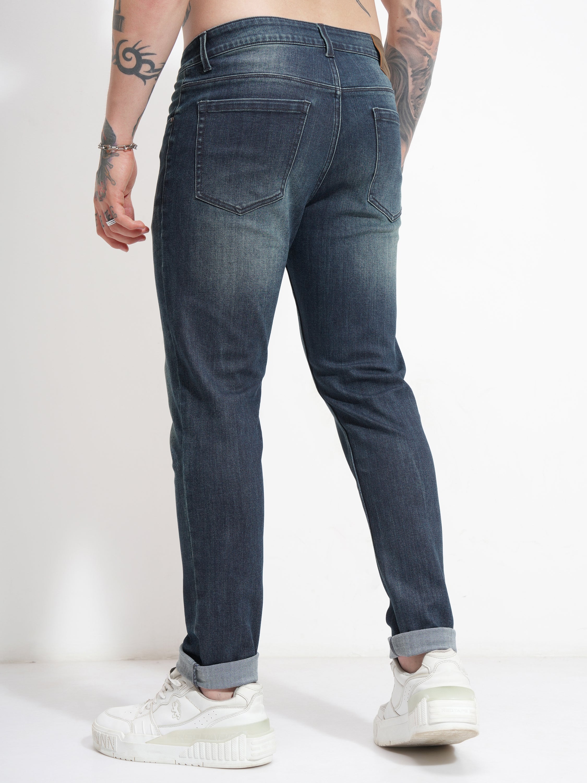 Purple By Highlander Men Blue Slim Fit Stretchable Jeans - Blue - Image 3