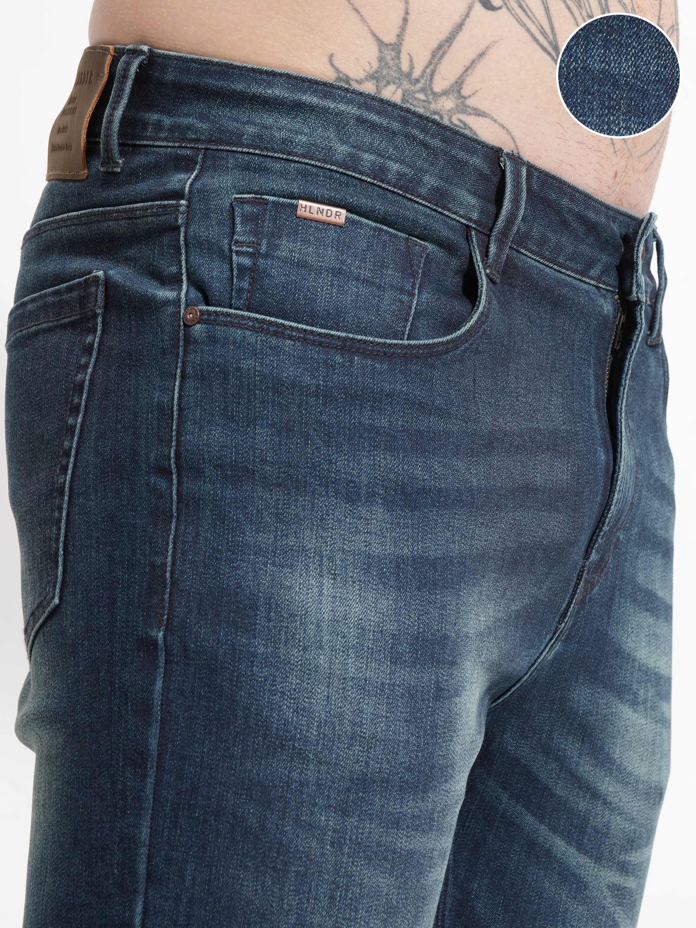 Purple By Highlander Men Blue Slim Fit Stretchable Jeans - Blue - Image 5