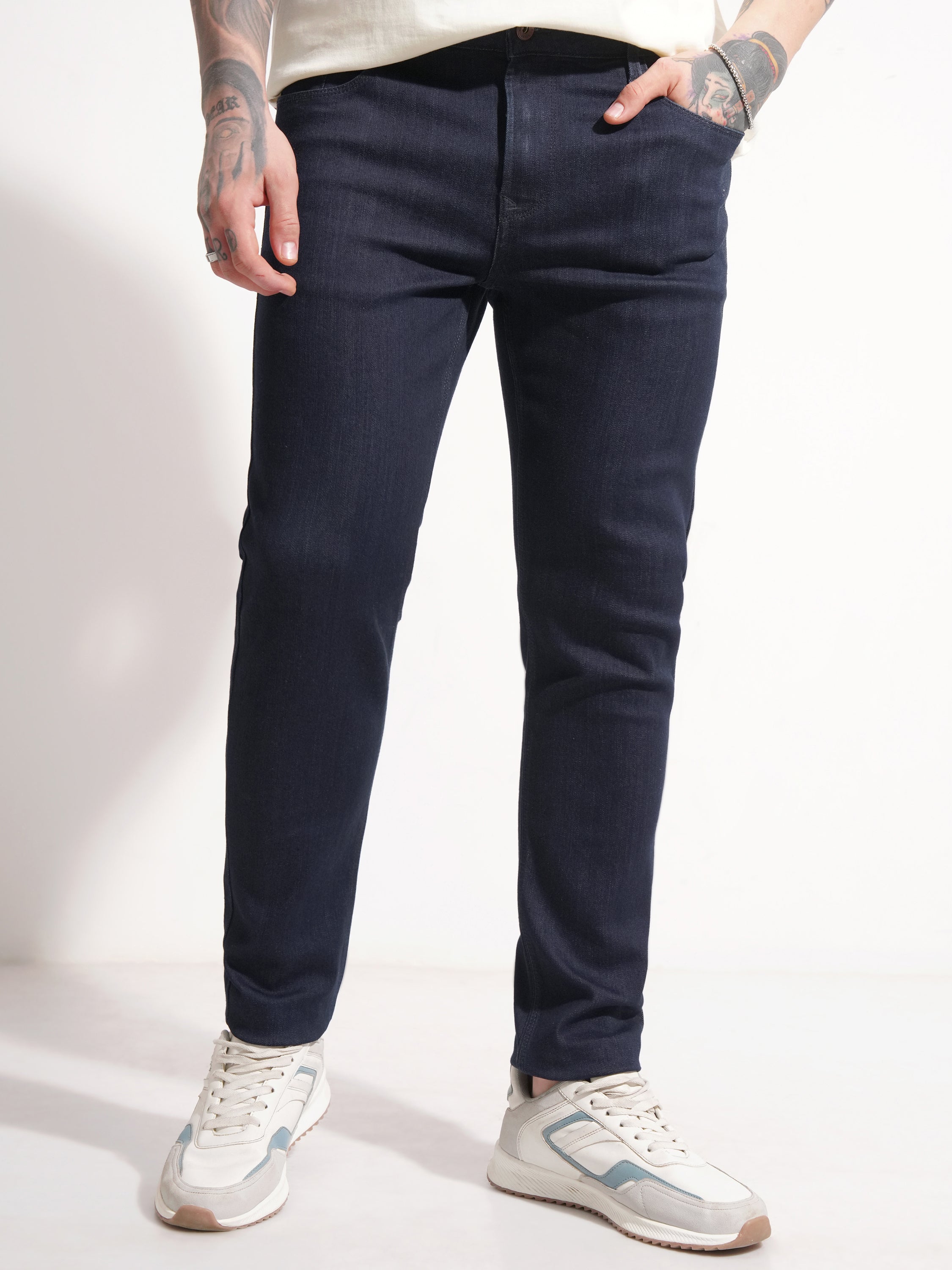 Purple By Highlander Men Blue Slim Fit Stretchable Jeans - Blue - Image 1
