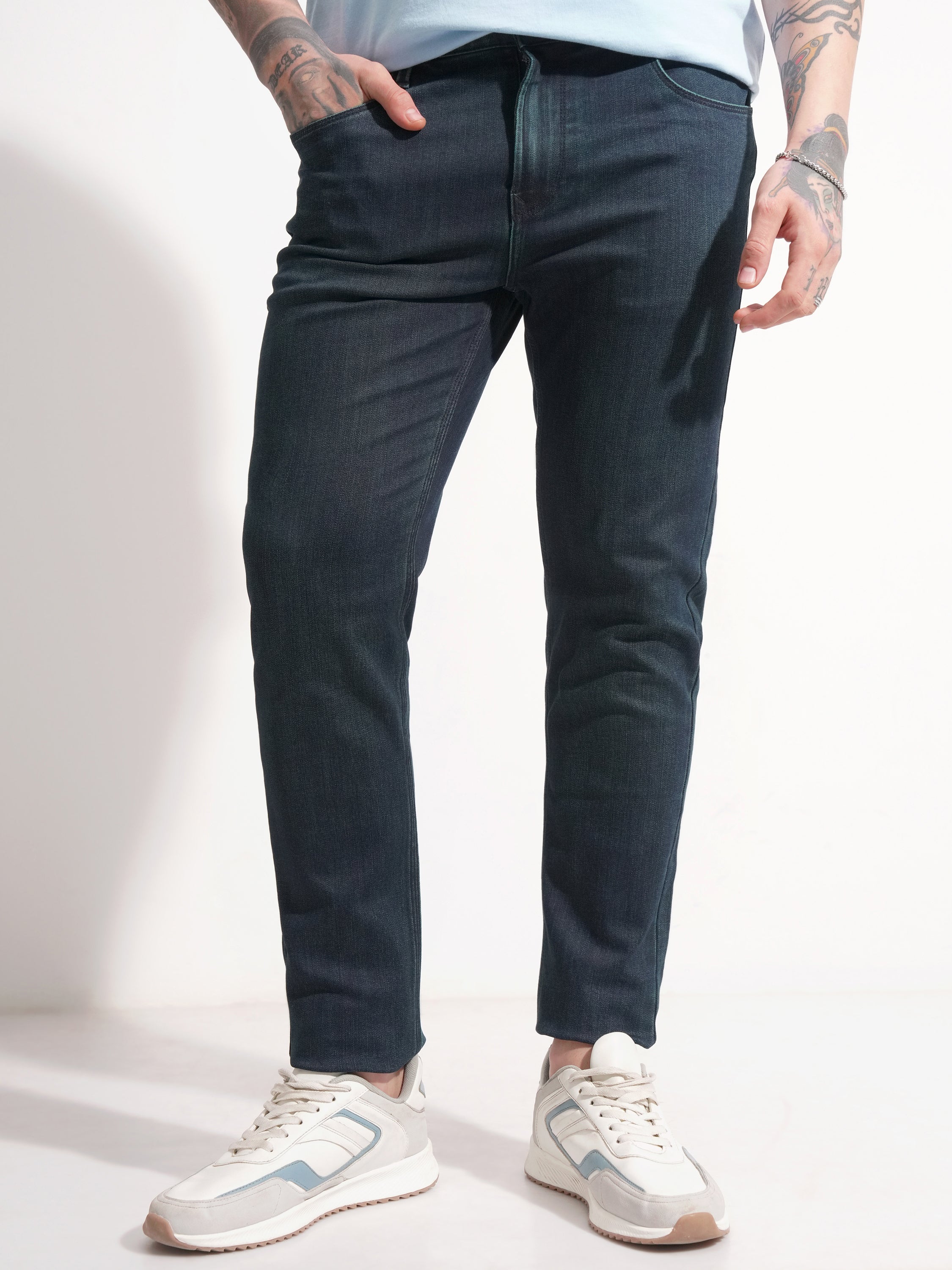 Purple By Highlander Men Blue Slim Fit Stretchable Jeans - Blue - Image 1