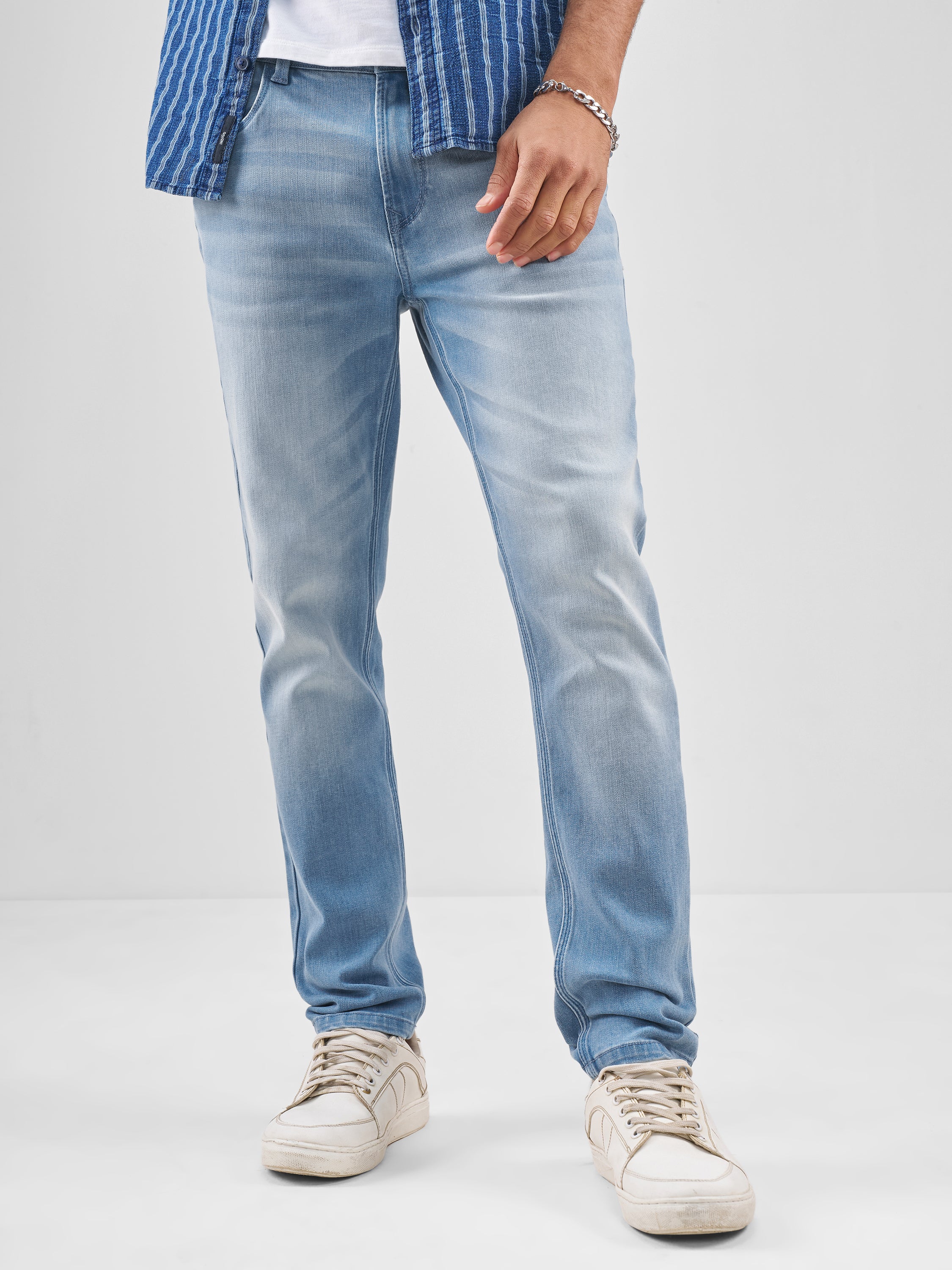 Purple By Highlander Men Blue Slim Fit Jeans - Blue - Image 1