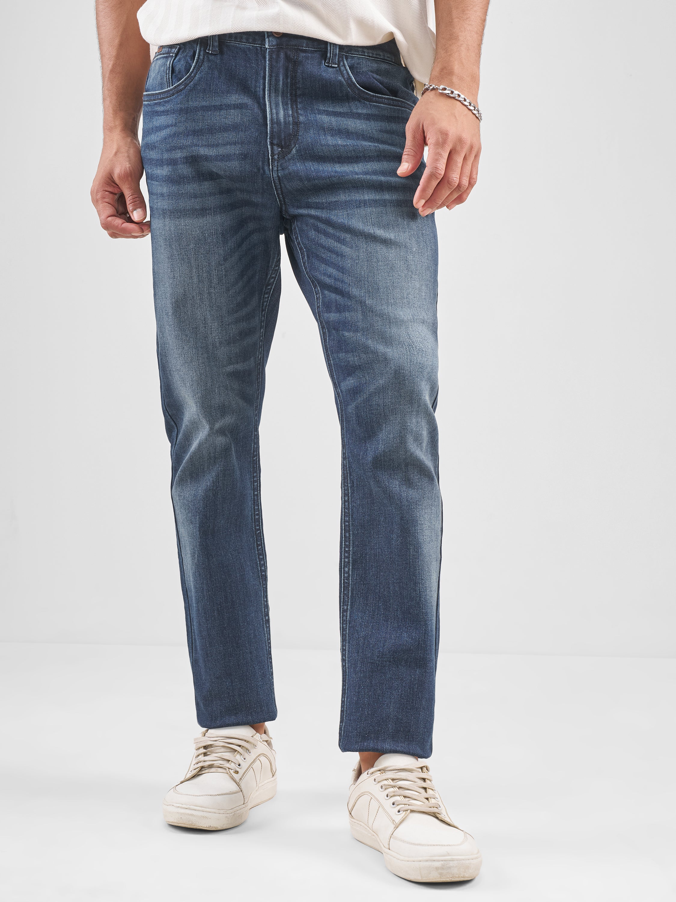 Purple By Highlander Men Blue Slim Fit Jeans - Blue - Image 1