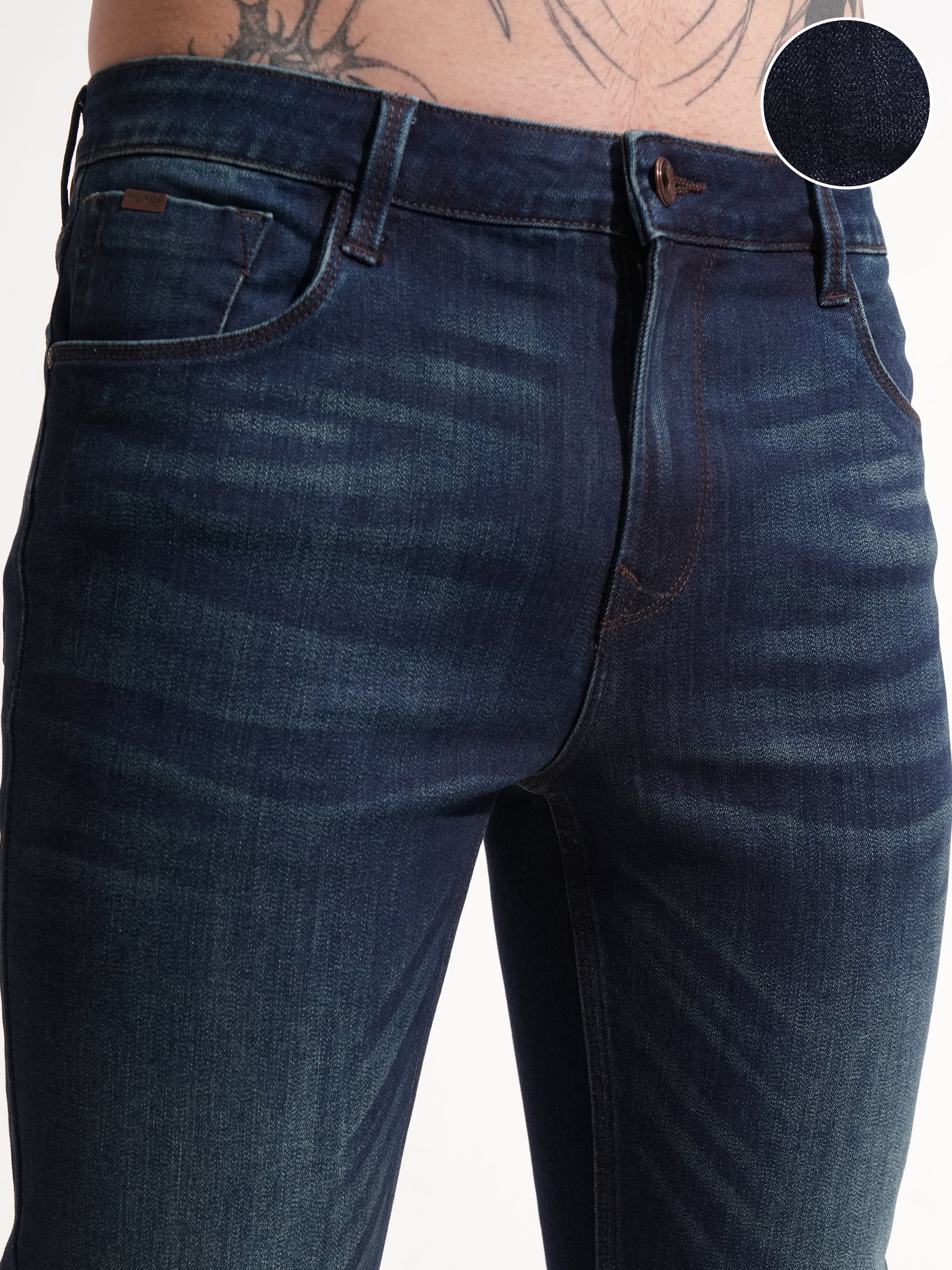Purple By Highlander Men Blue Slim Fit Stretchable Jeans - Blue - Image 5