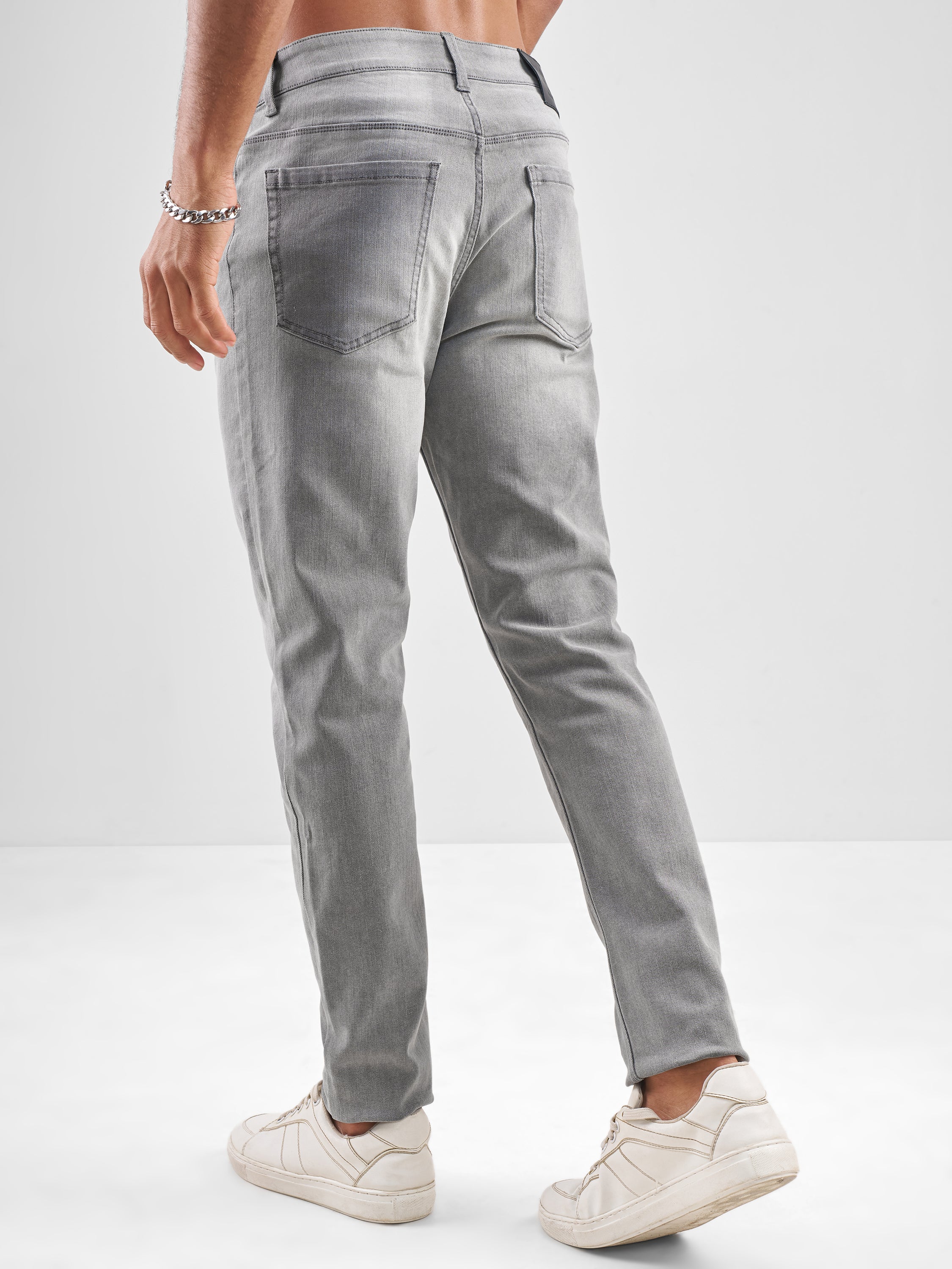Purple By Highlander Men Grey Slim Fit Jeans - Grey - Image 3