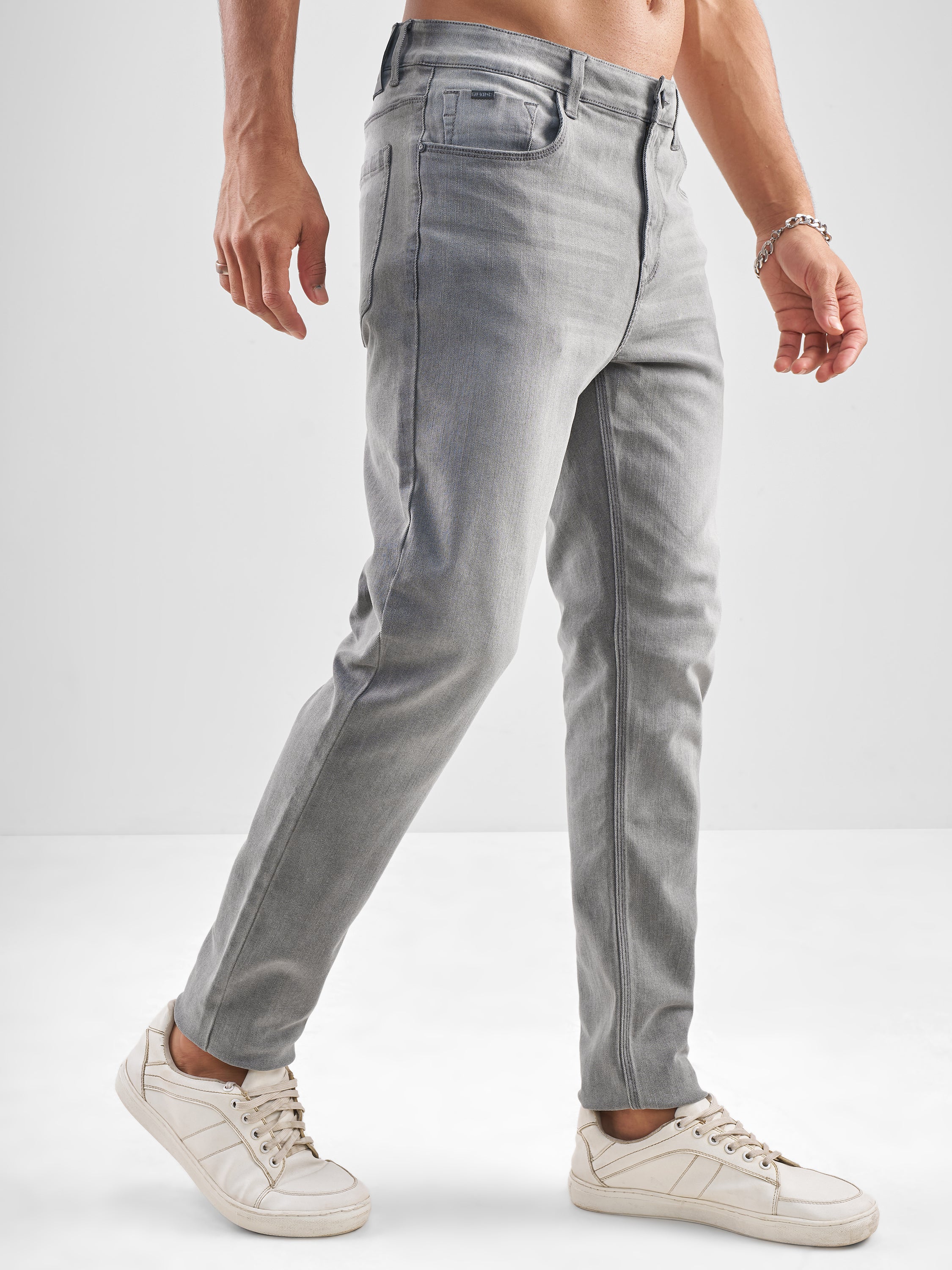 Purple By Highlander Men Grey Slim Fit Jeans - Grey - Image 6
