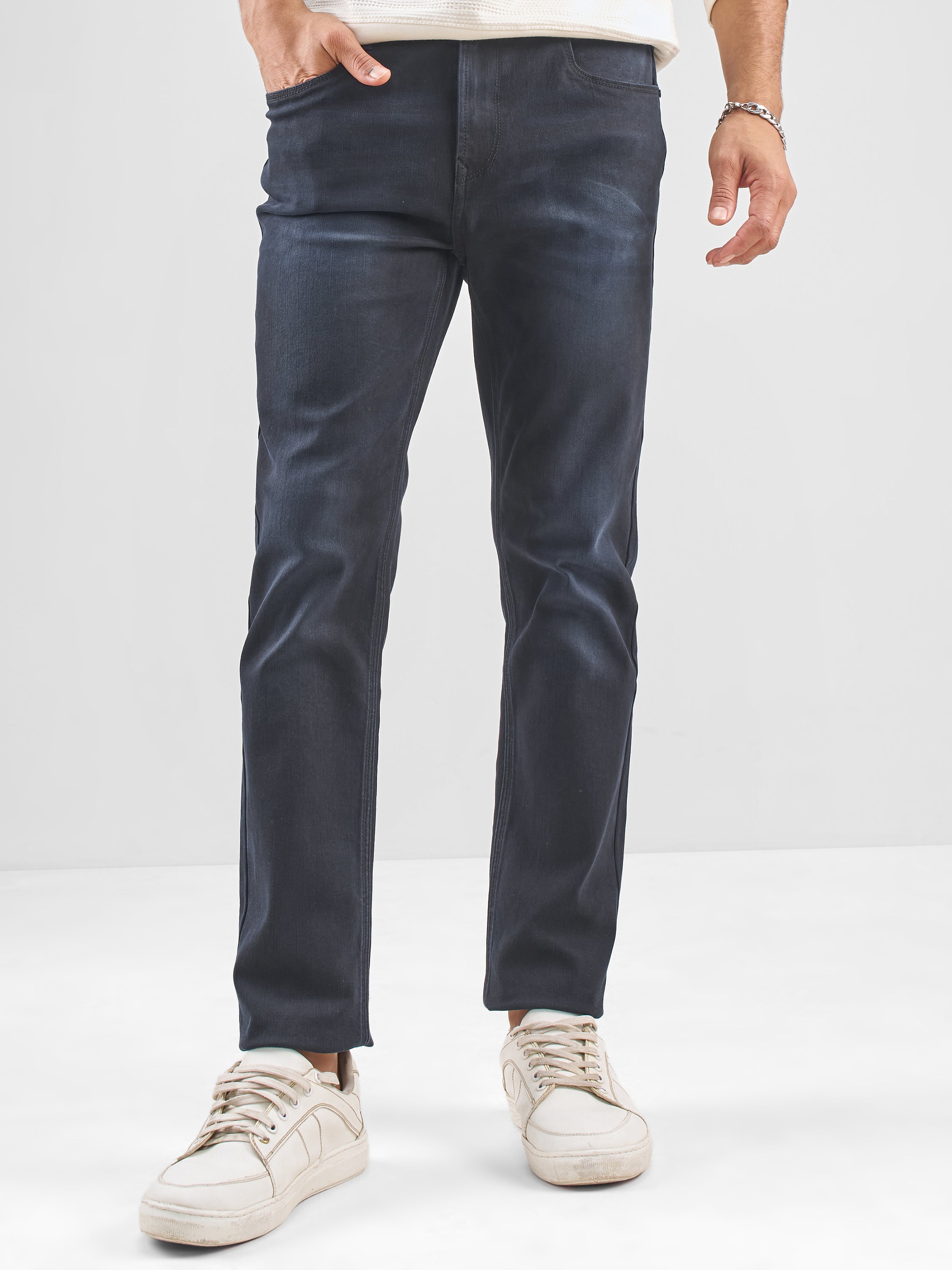 Purple By Highlander Men Blue Slim Fit Jeans - Blue - Image 1