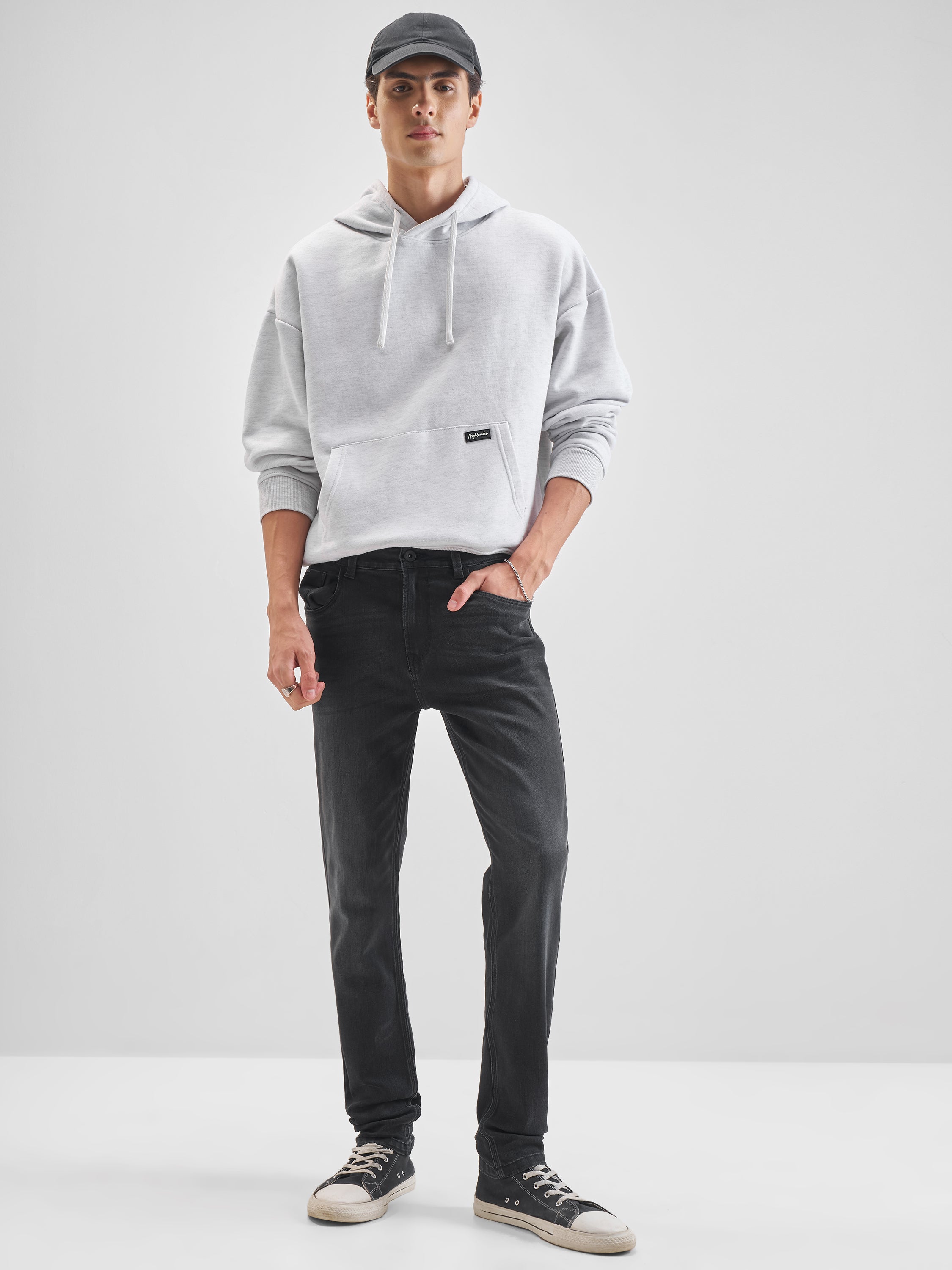 Purple By Highlander Men Grey Slim Fit Stretchable Jeans - Grey - Image 2