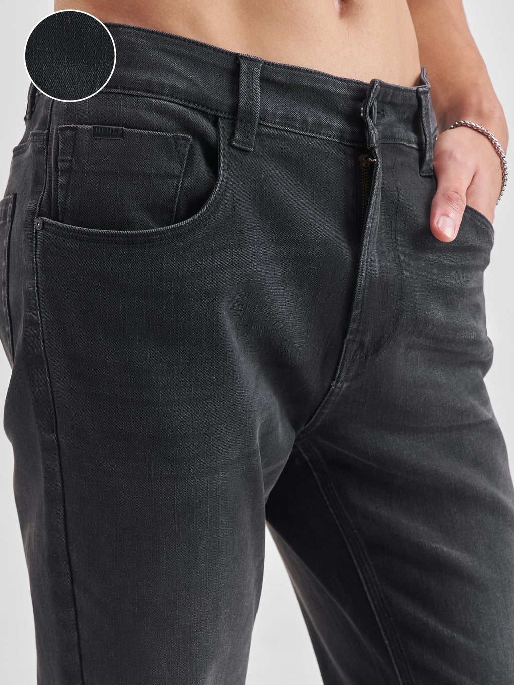 Purple By Highlander Men Grey Slim Fit Stretchable Jeans - Grey - Image 5