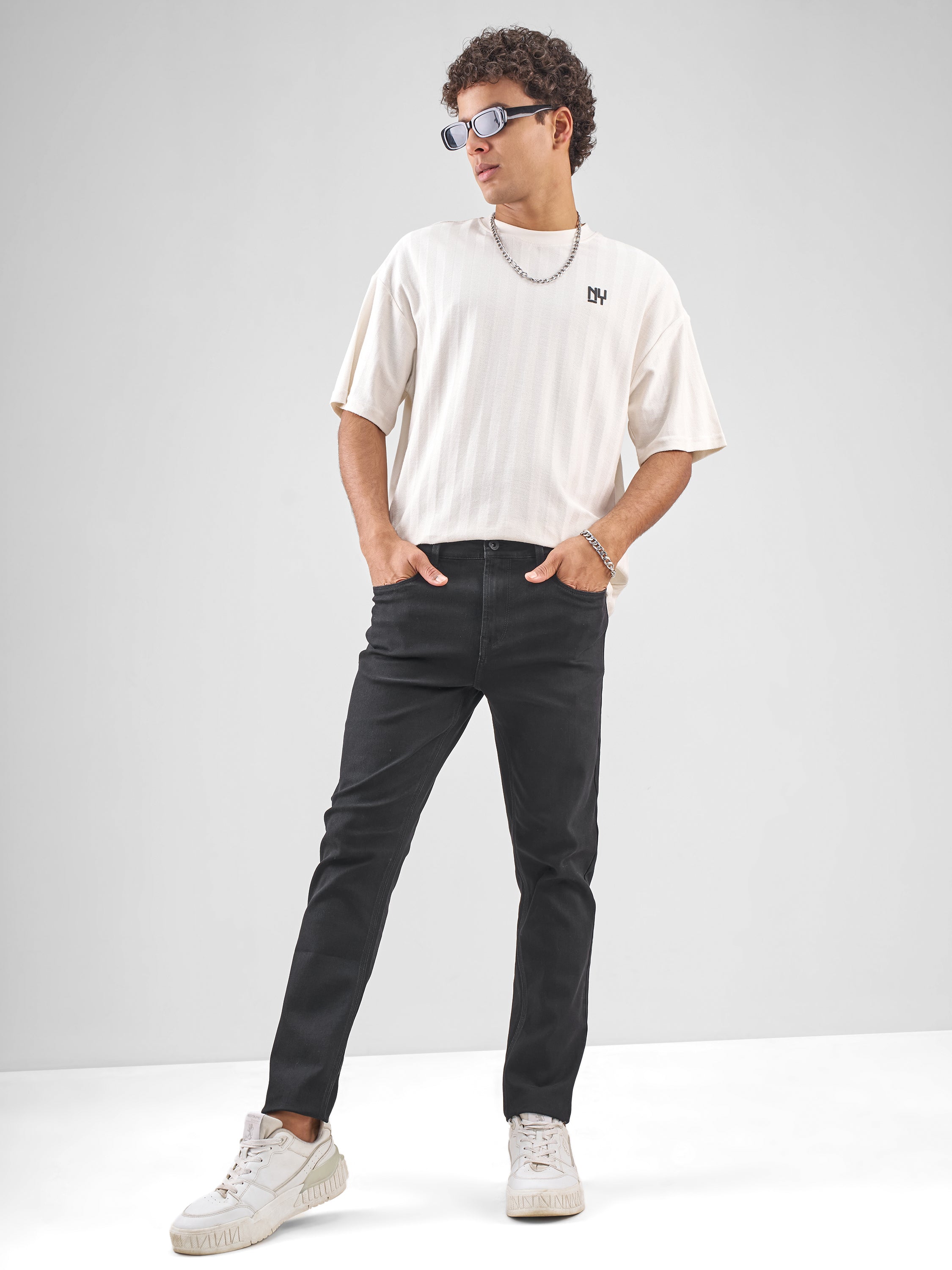 Purple By Highlander Men Black Slim Fit Jeans - Black - Image 2
