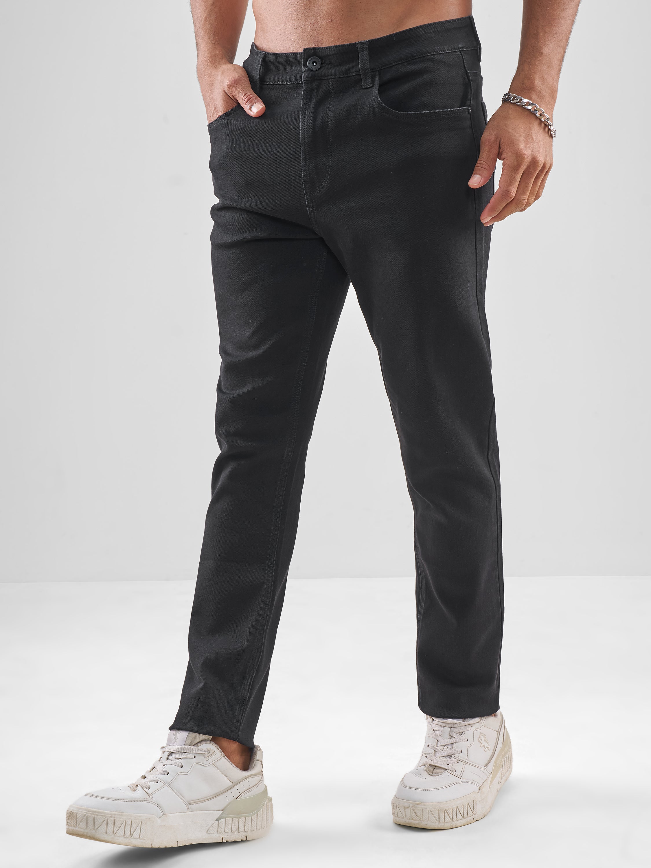 Purple By Highlander Men Black Slim Fit Jeans - Black - Image 4