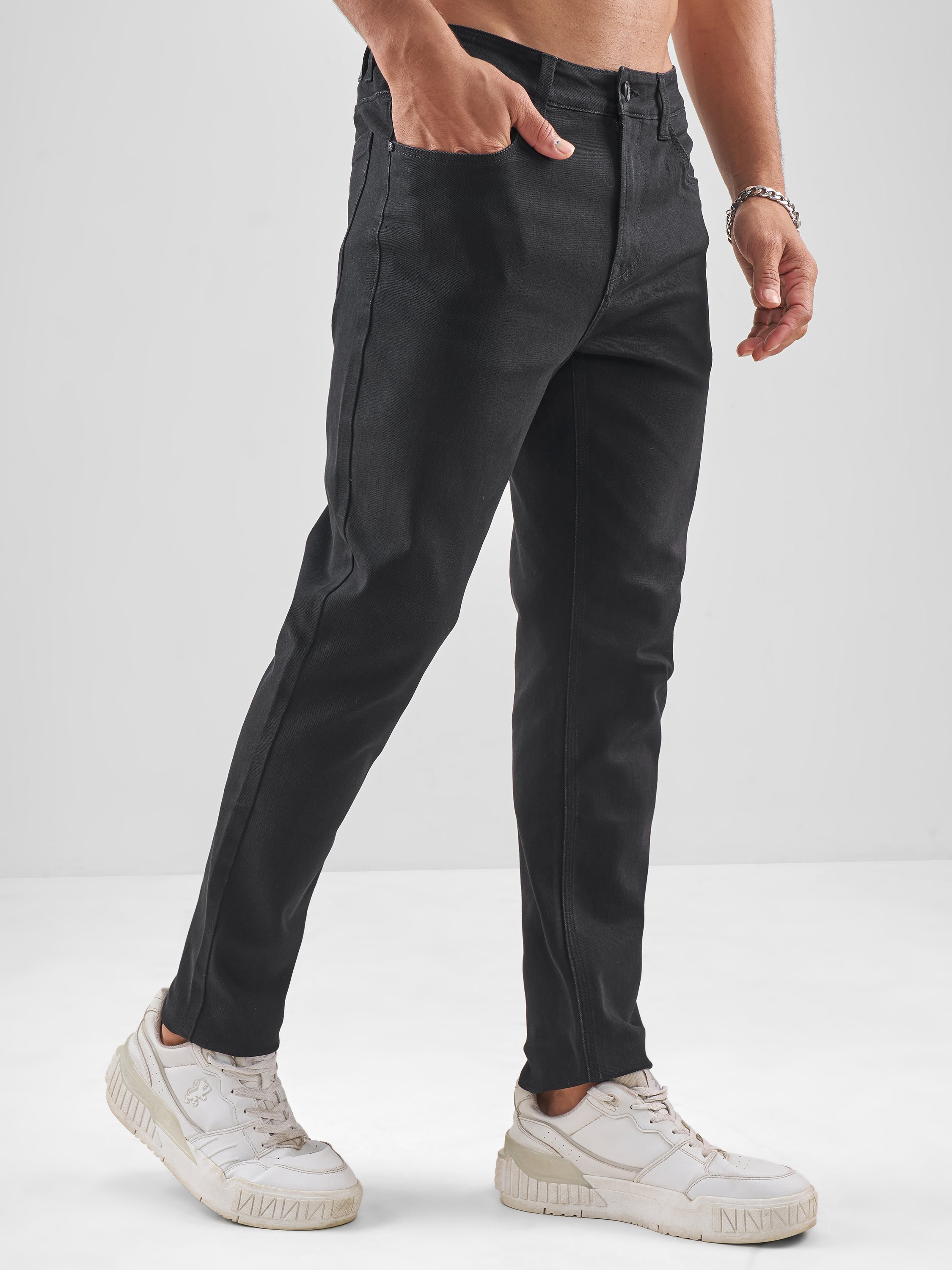 Purple By Highlander Men Black Slim Fit Jeans - Black - Image 6