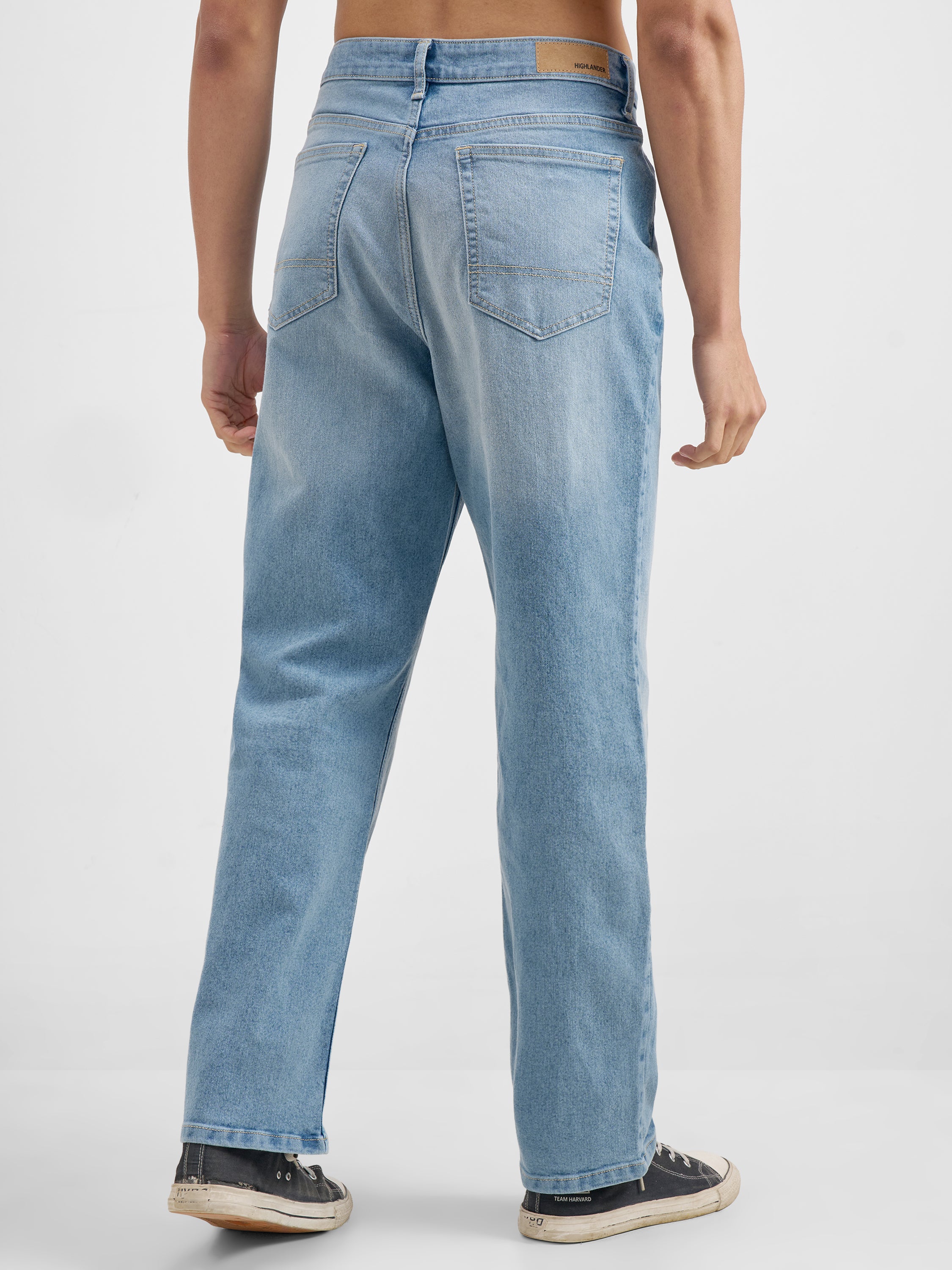 Purple By Highlander Men Blue Relaxed Fit Stretchable Jeans - Blue - Image 3