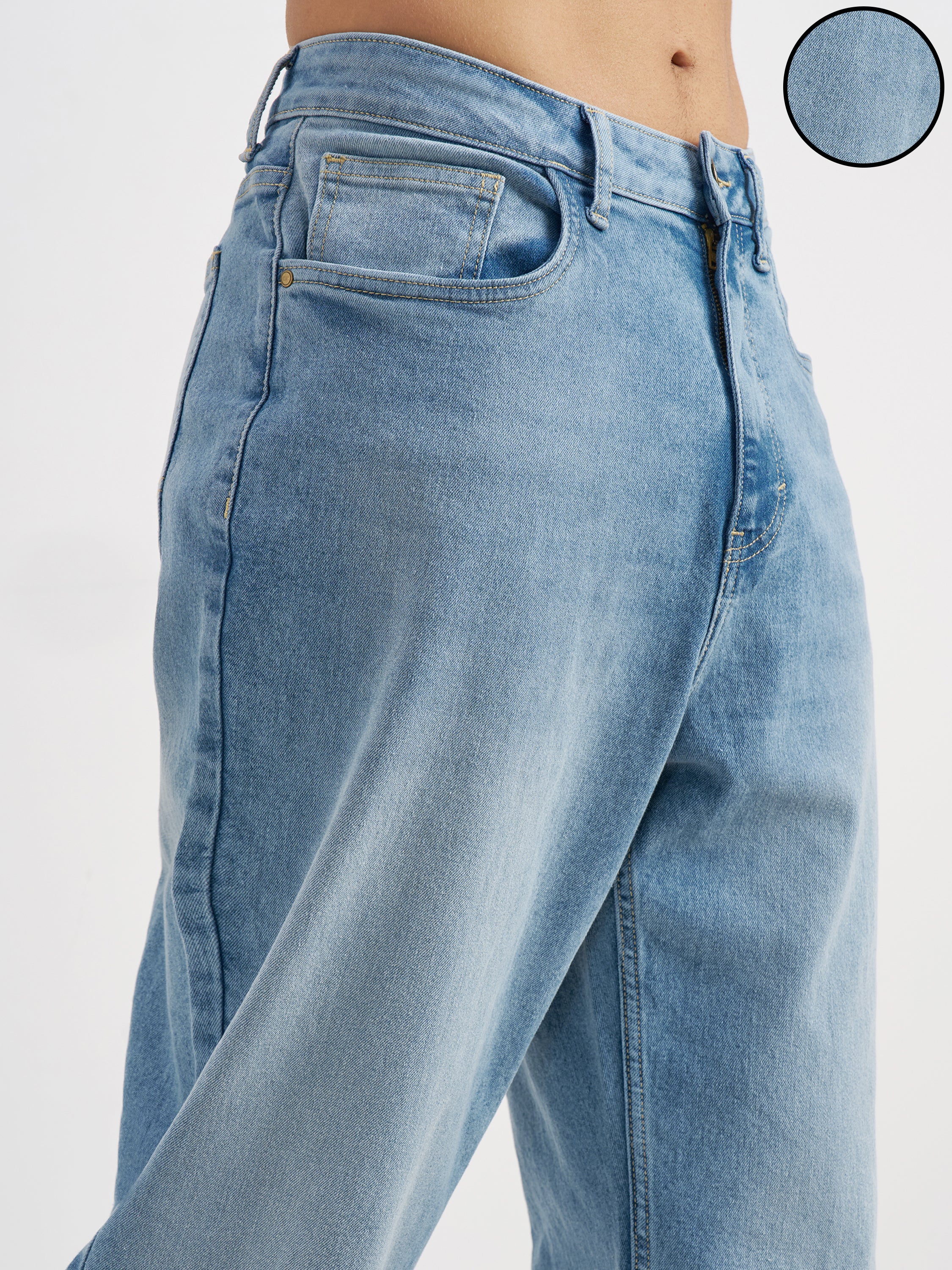 Purple By Highlander Men Blue Relaxed Fit Stretchable Jeans - Blue - Image 5