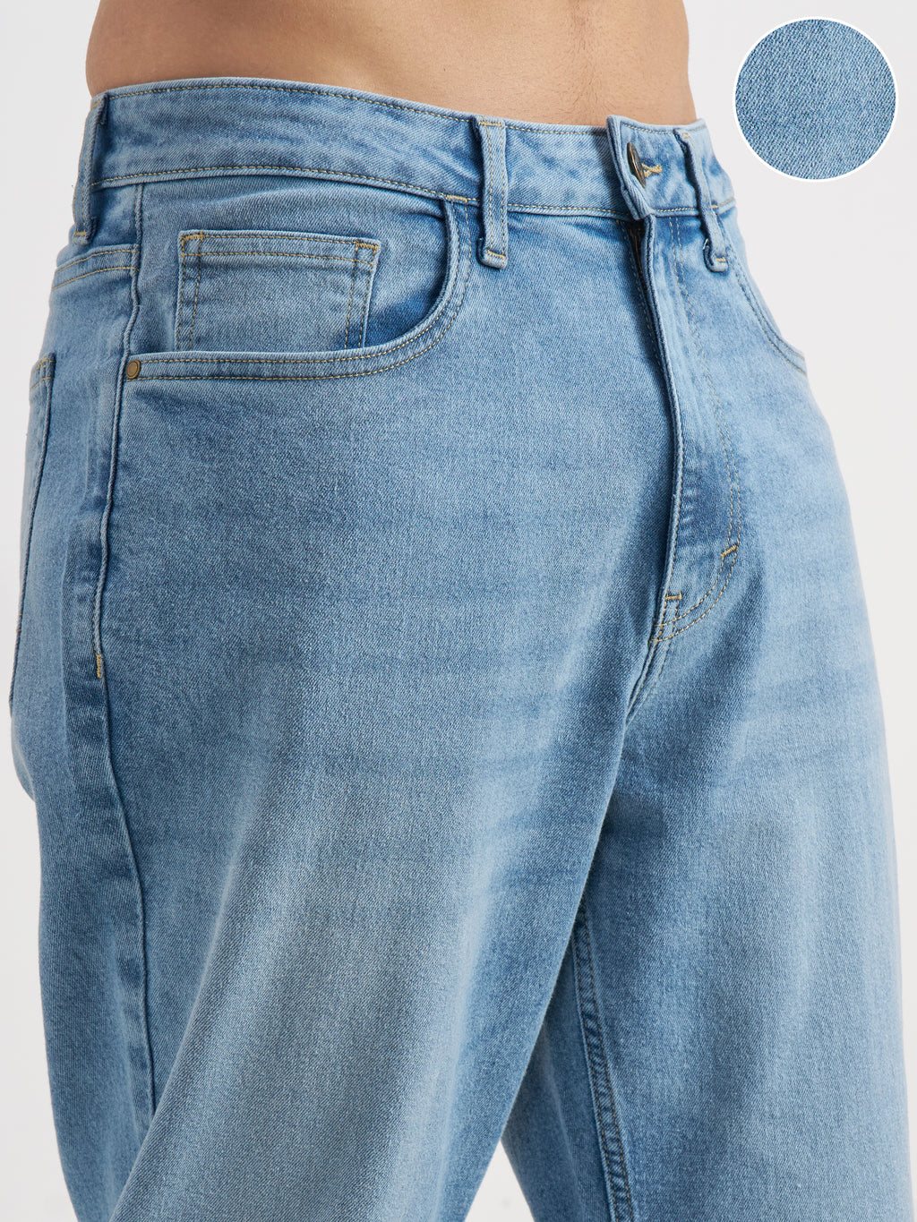 Purple By Highlander Men Blue Straight Fit Stretchable Jeans - Blue - Image 5