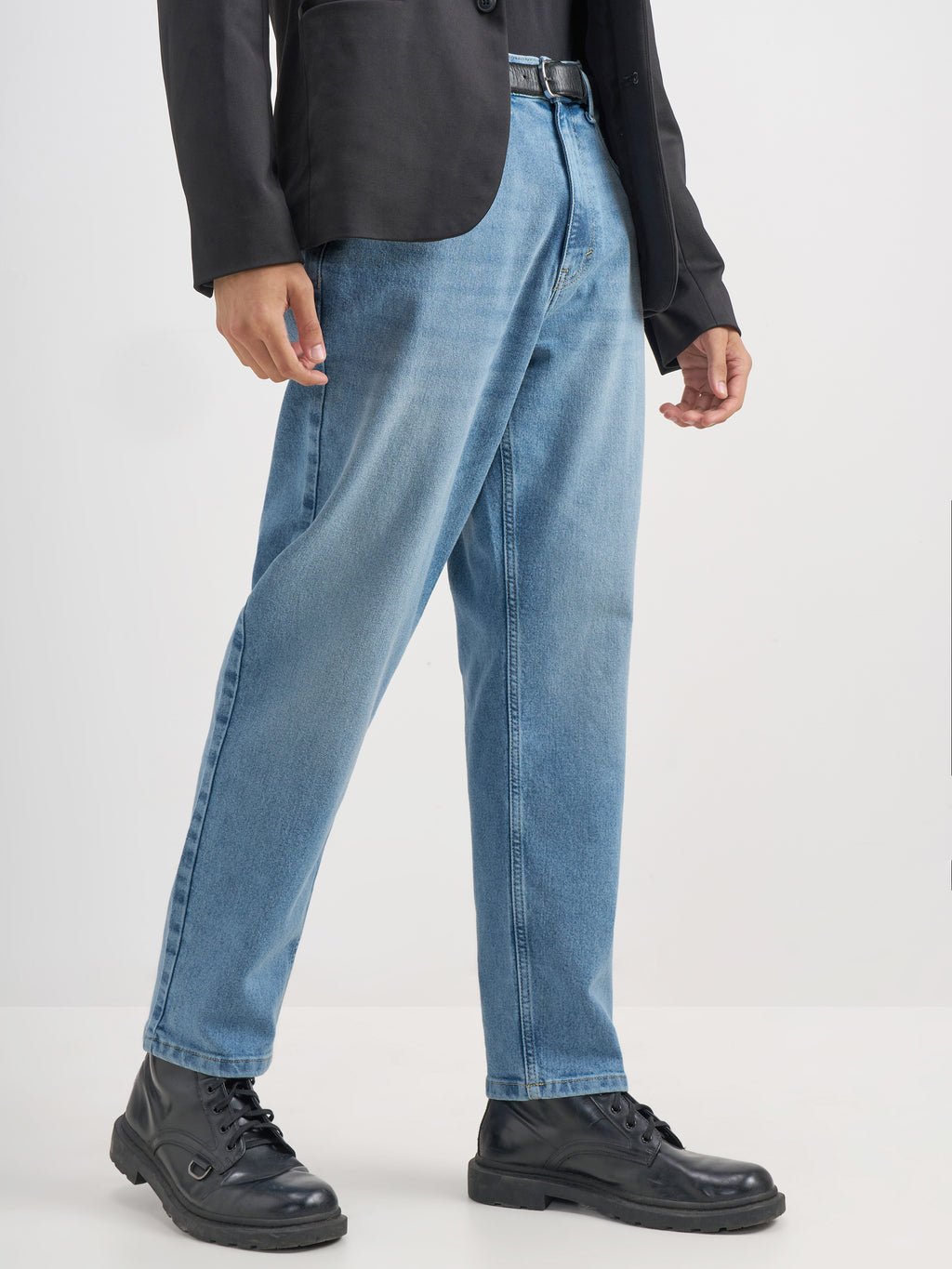 Purple By Highlander Men Blue Straight Fit Stretchable Jeans - Blue - Image 6