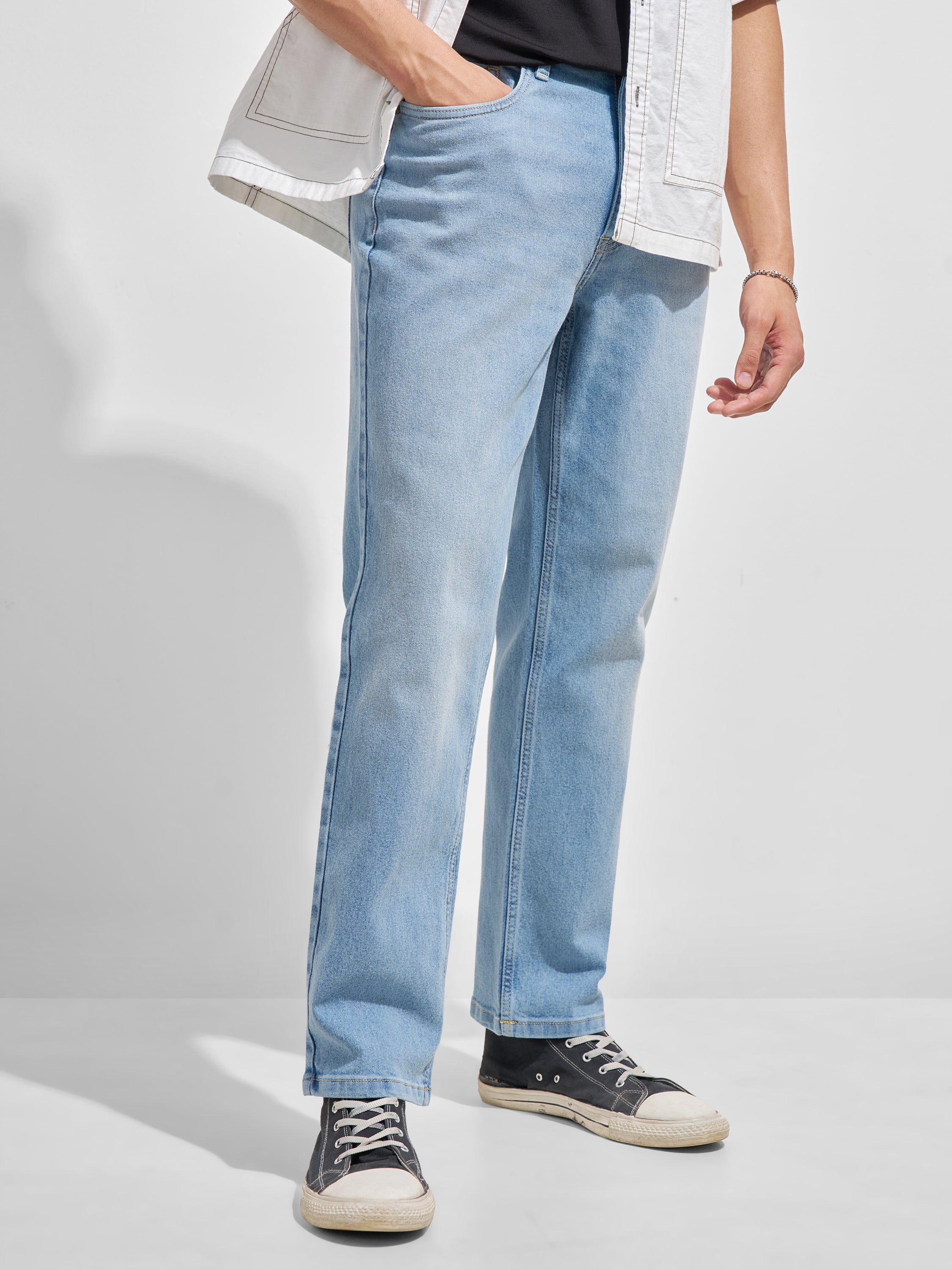 Purple By Highlander Men Blue Regular Fit Stretchable Jeans