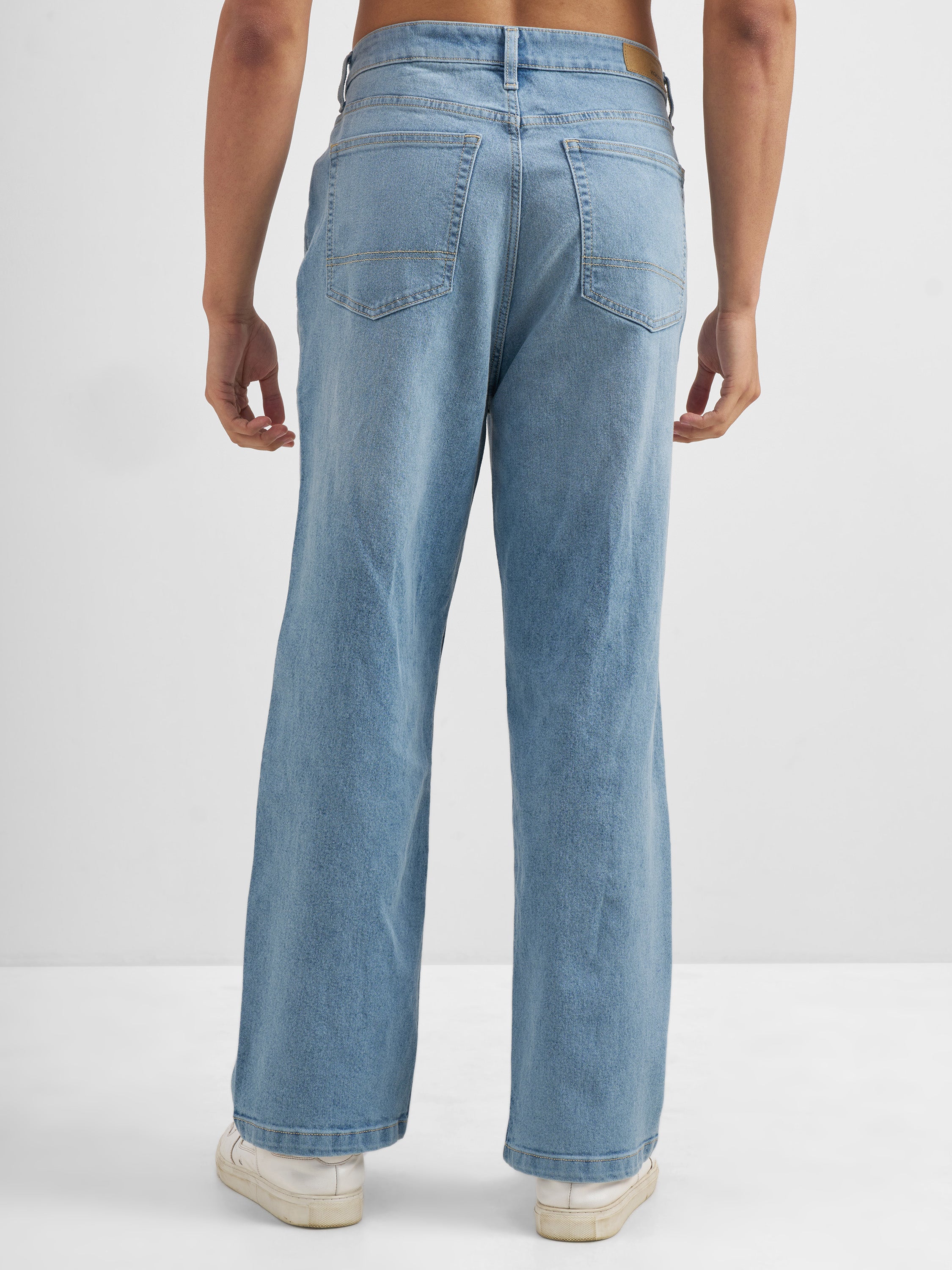 Purple By Highlander Men Blue Loose Fit Stretchable Jeans - Blue - Image 3