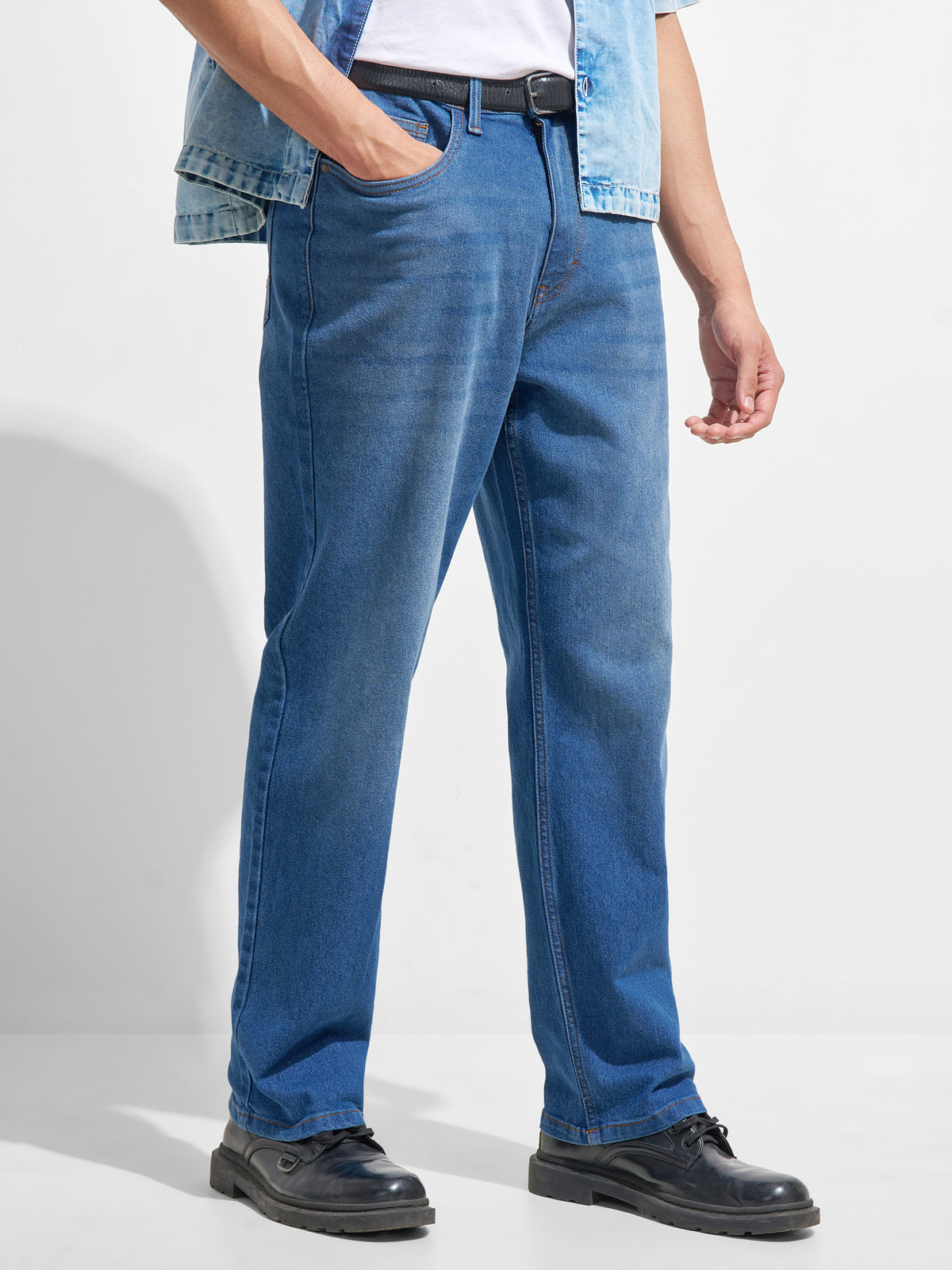 Highlander Men Blue Relaxed Fit Stretchable Jeans