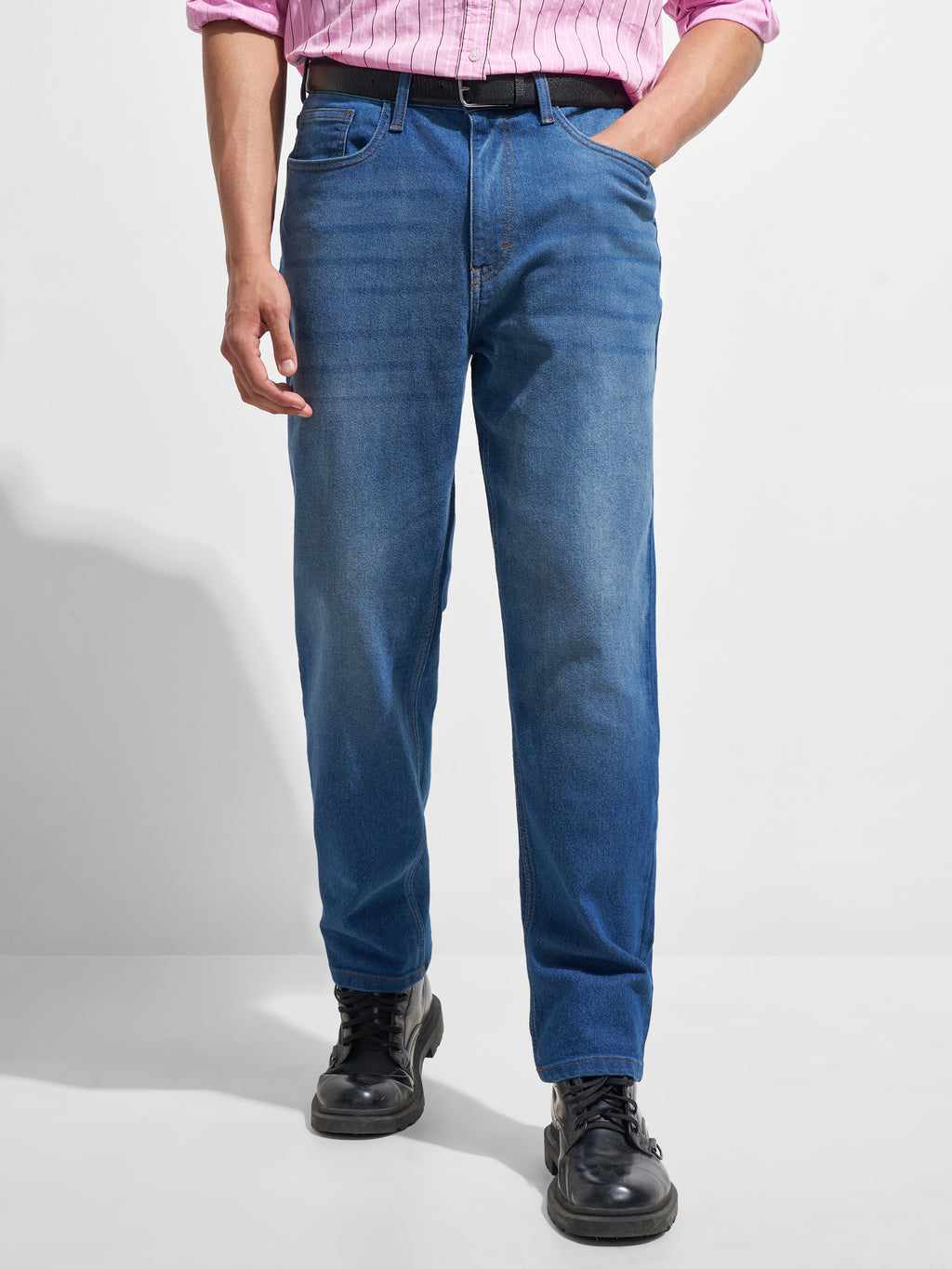 Highlander Men Blue Relaxed Fit Stretchable Jeans