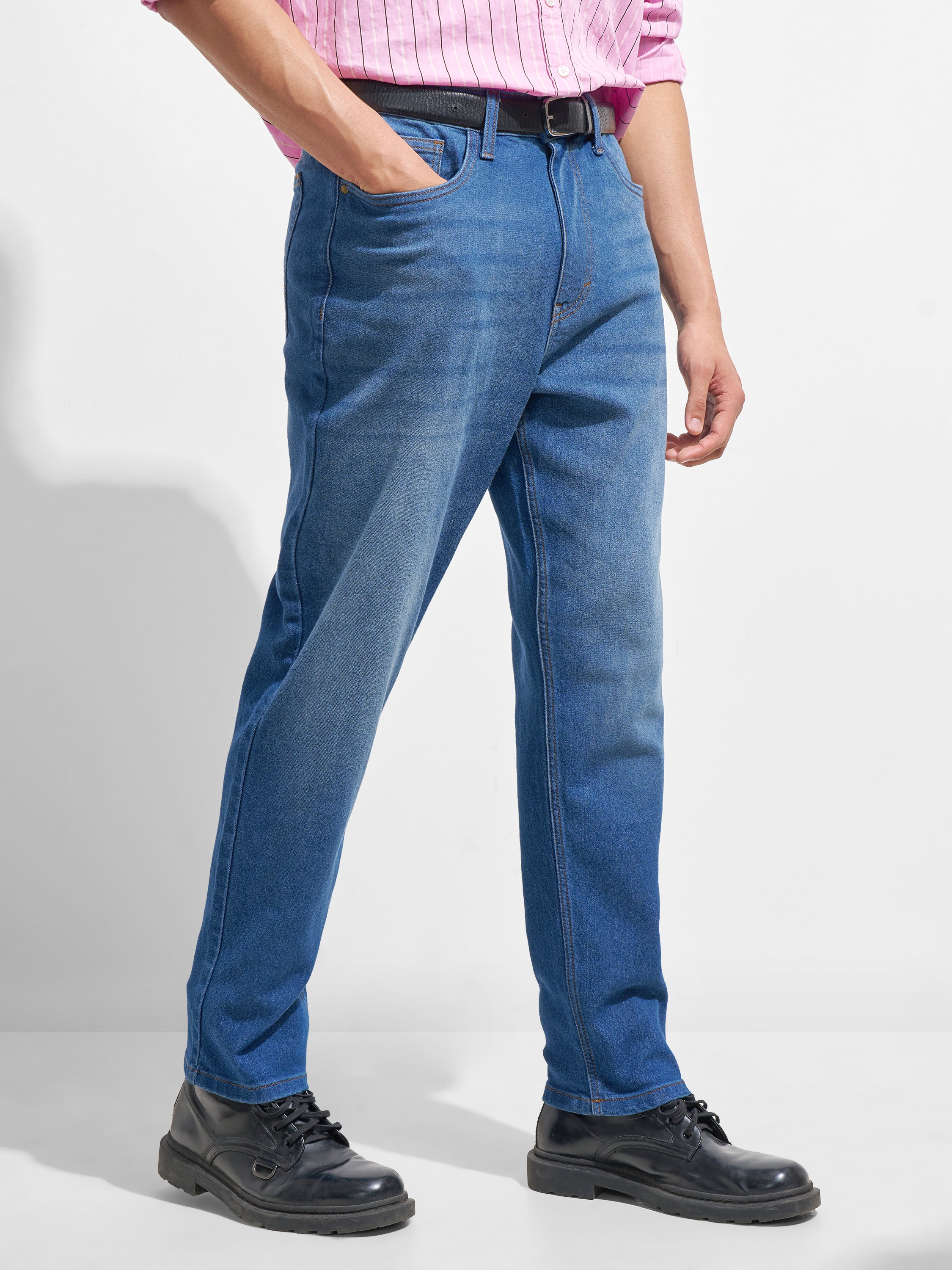 Highlander Men Blue Relaxed Fit Stretchable Jeans