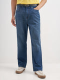 Purple By Highlander Men Blue Relaxed Fit Stretchable Jeans - Blue - Image 1