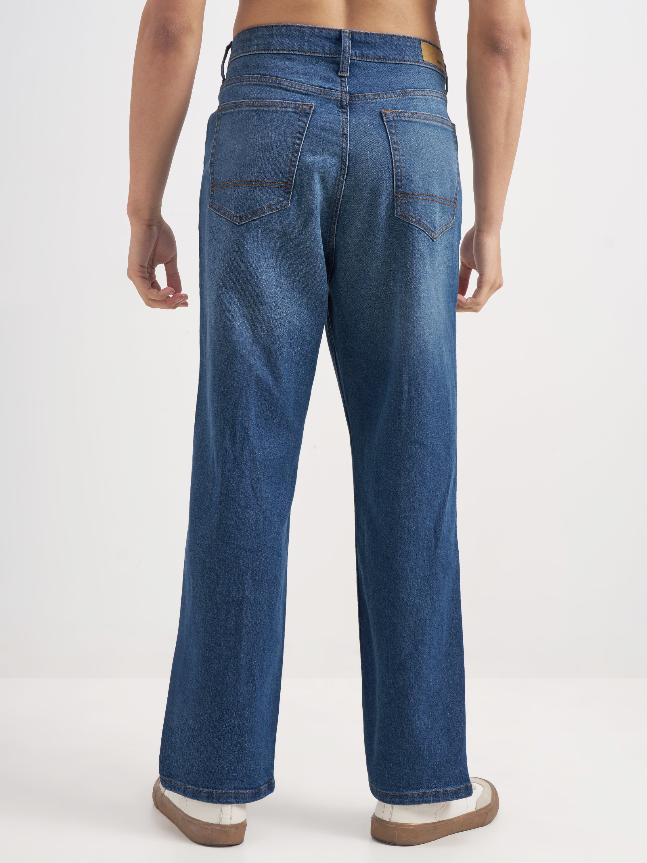 Purple By Highlander Men Blue Relaxed Fit Stretchable Jeans - Blue - Image 3
