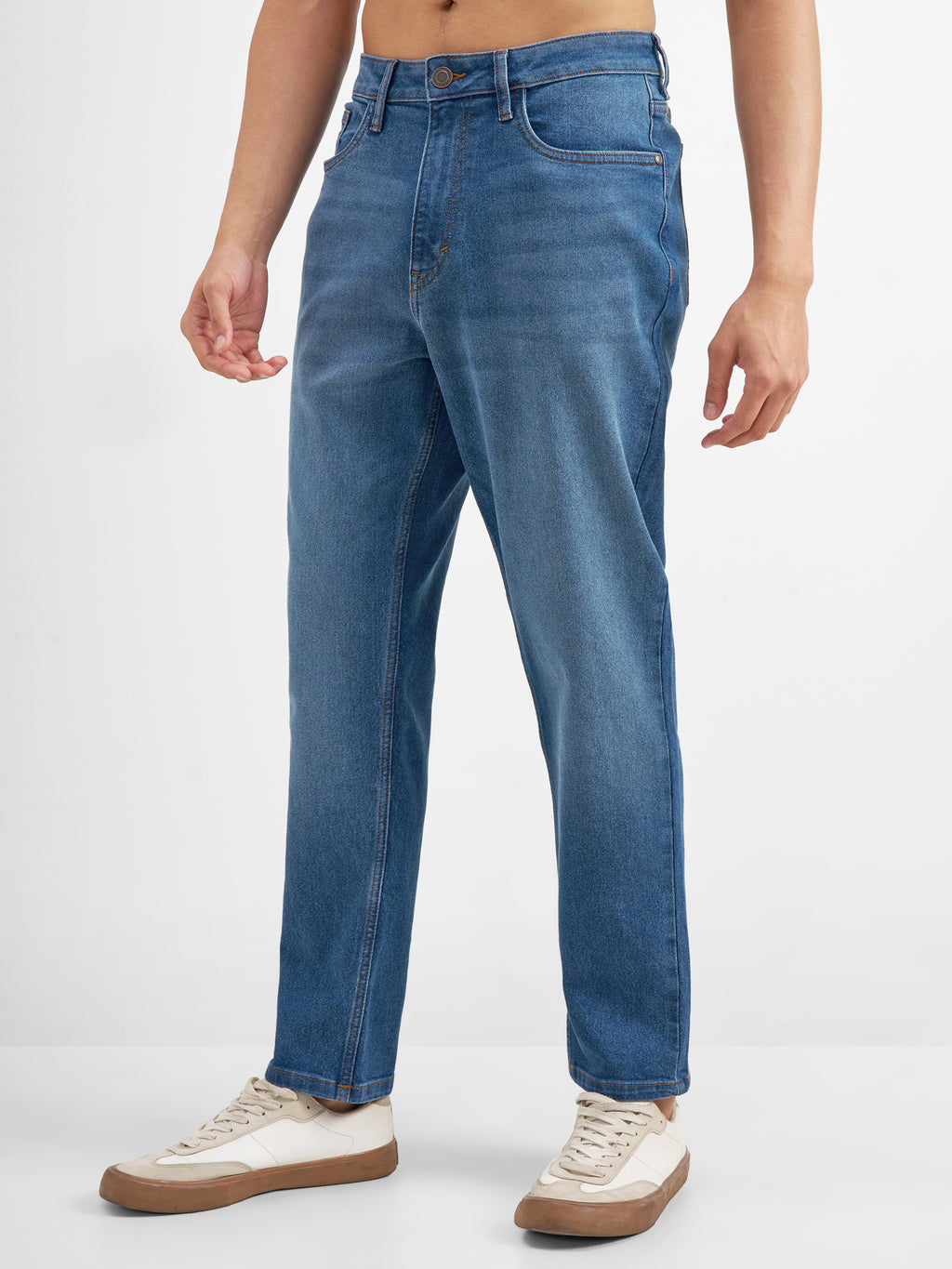 Purple By Highlander Men Blue Straight Fit Stretchable Jeans - Blue - Image 4