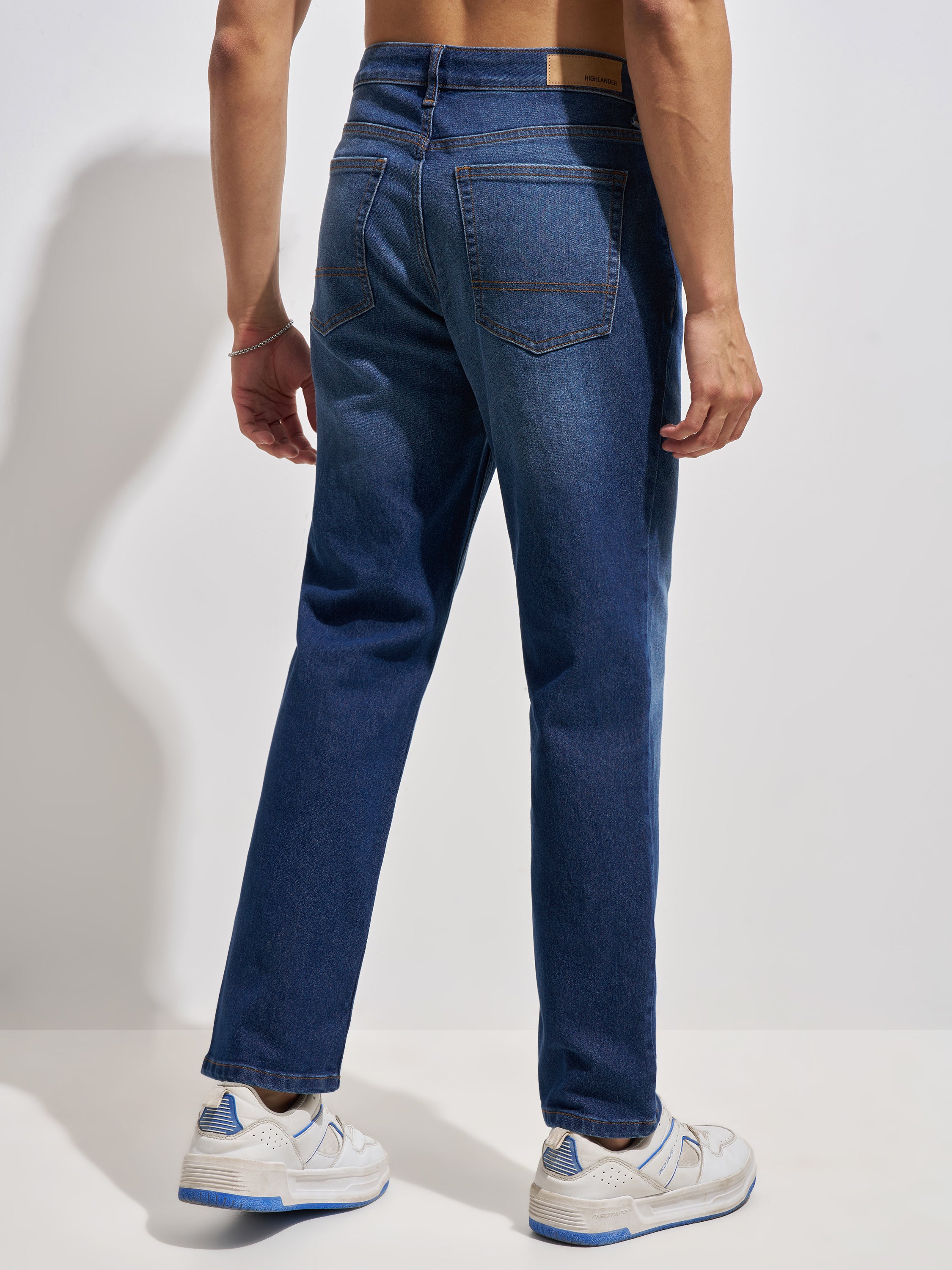 Purple By Highlander Men Blue Regular Fit Stretchable Jeans