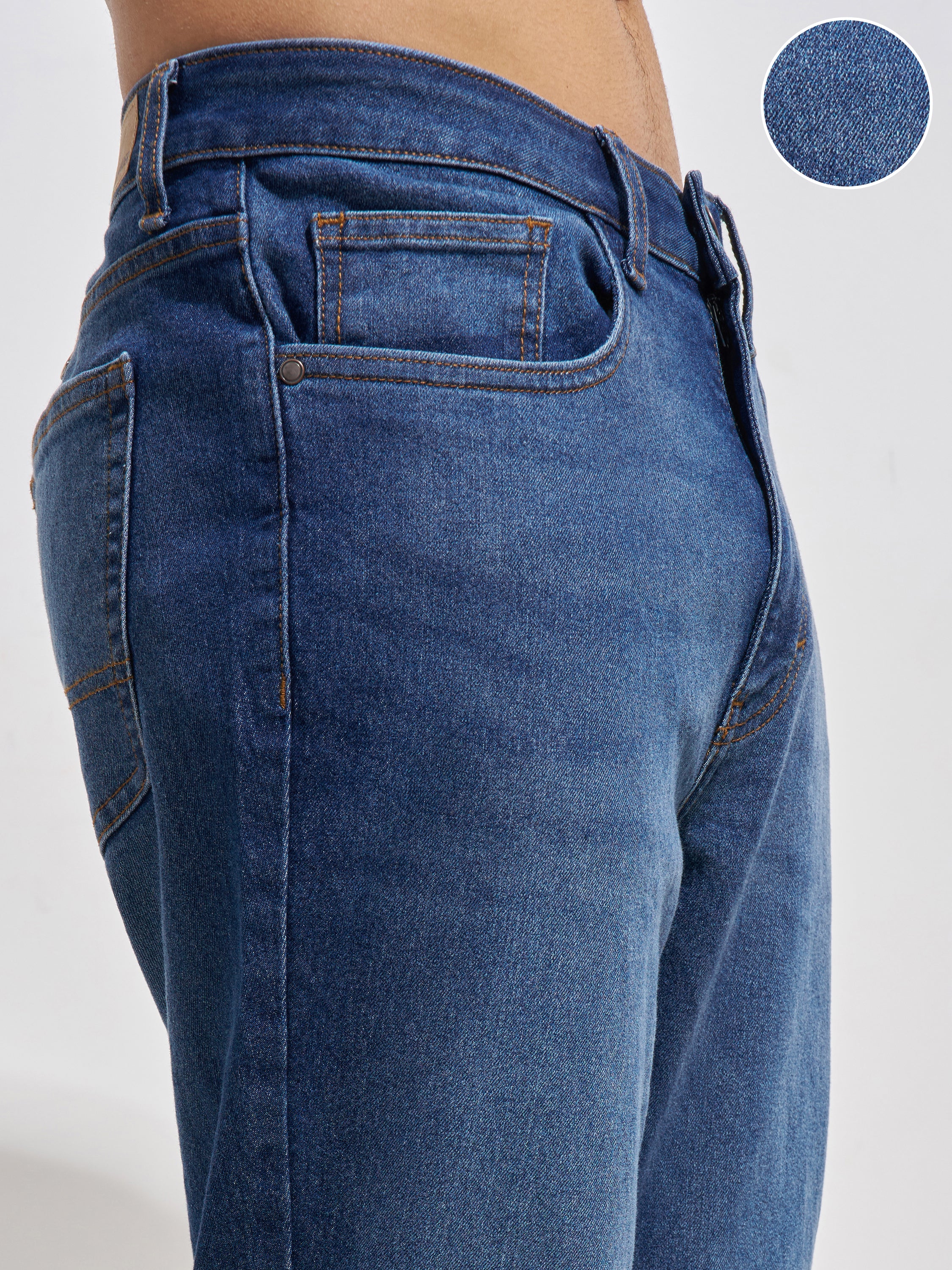 Purple By Highlander Men Blue Regular Fit Stretchable Jeans