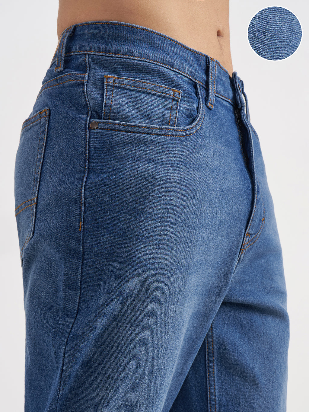 Purple By Highlander Men Blue Straight Fit Stretchable Jeans - Blue - Image 5