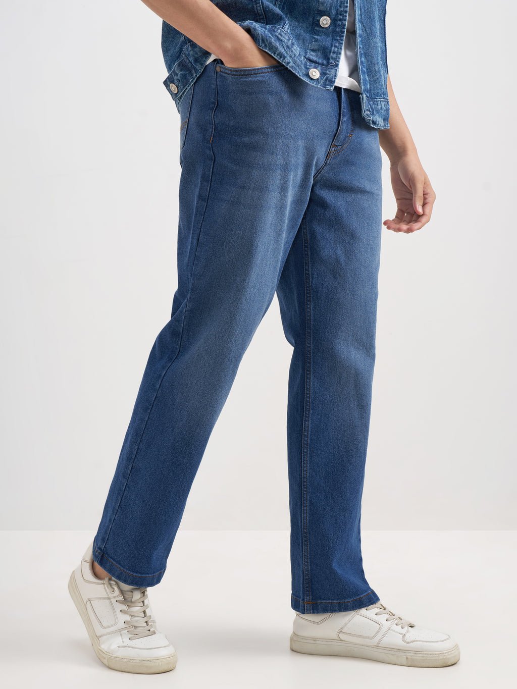 Purple By Highlander Men Blue Straight Fit Stretchable Jeans - Blue - Image 6