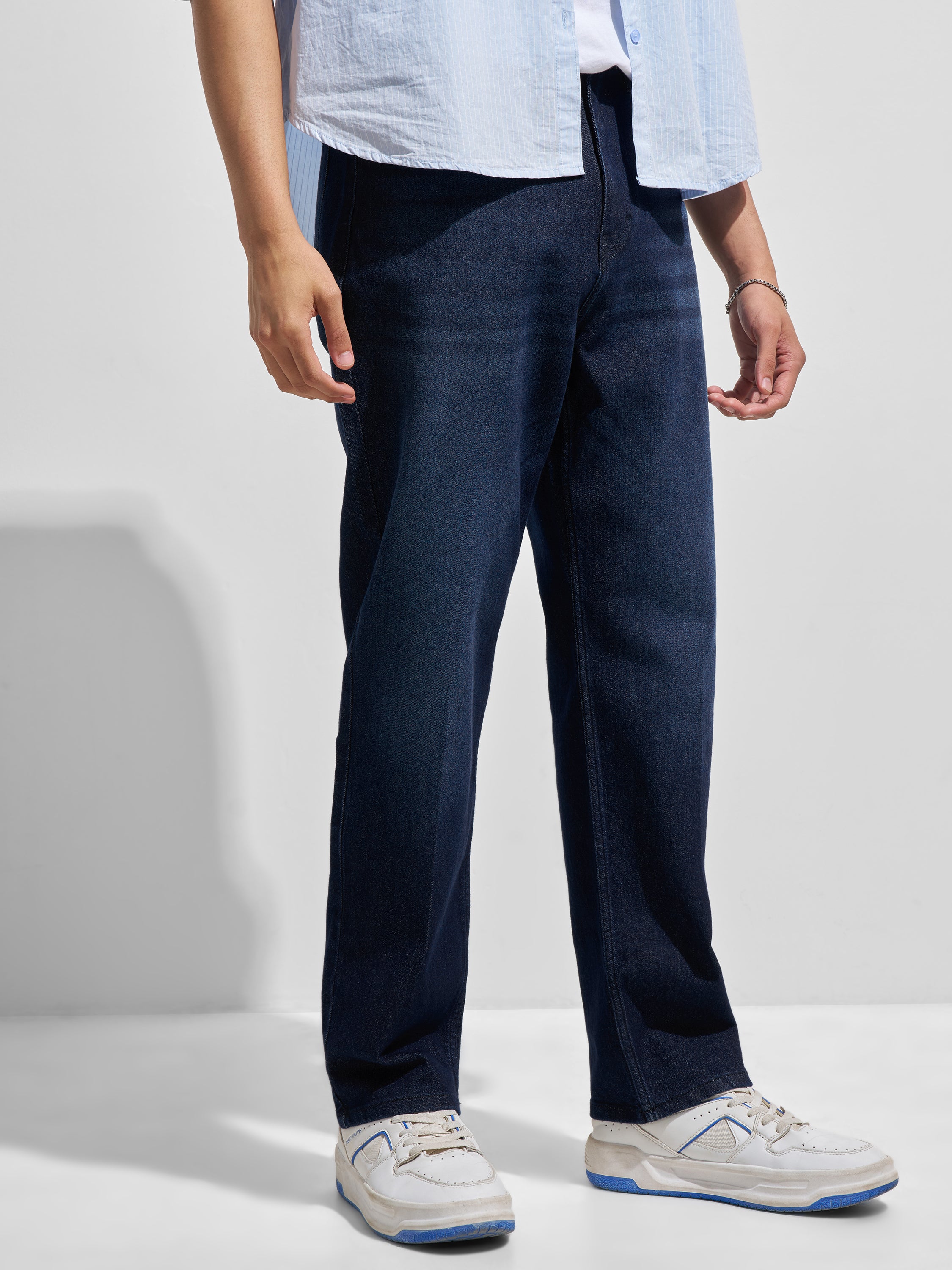 Purple By Highlander Men Blue Relaxed Fit Stretchable Jeans