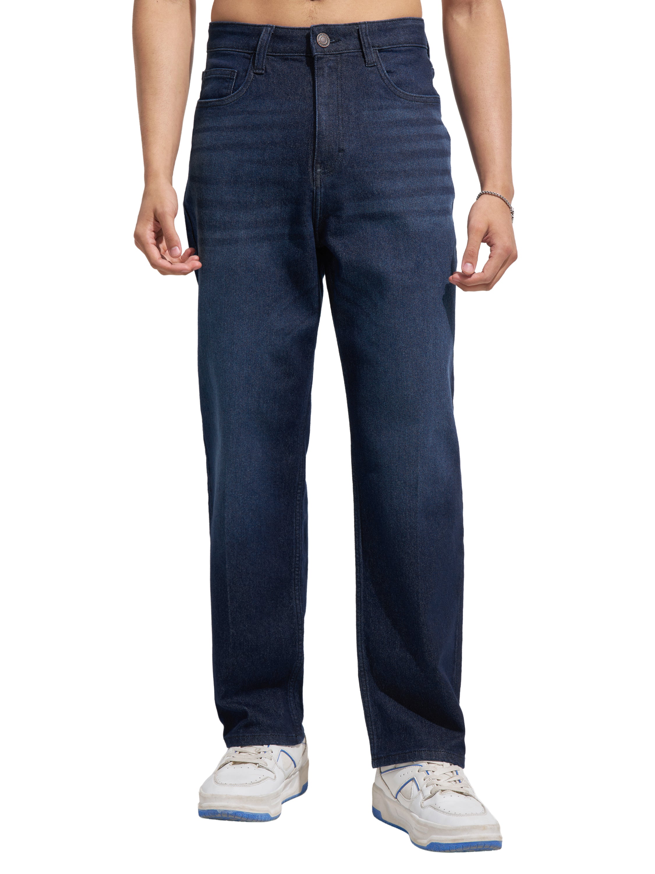 Purple By Highlander Men Blue Relaxed Fit Stretchable Jeans