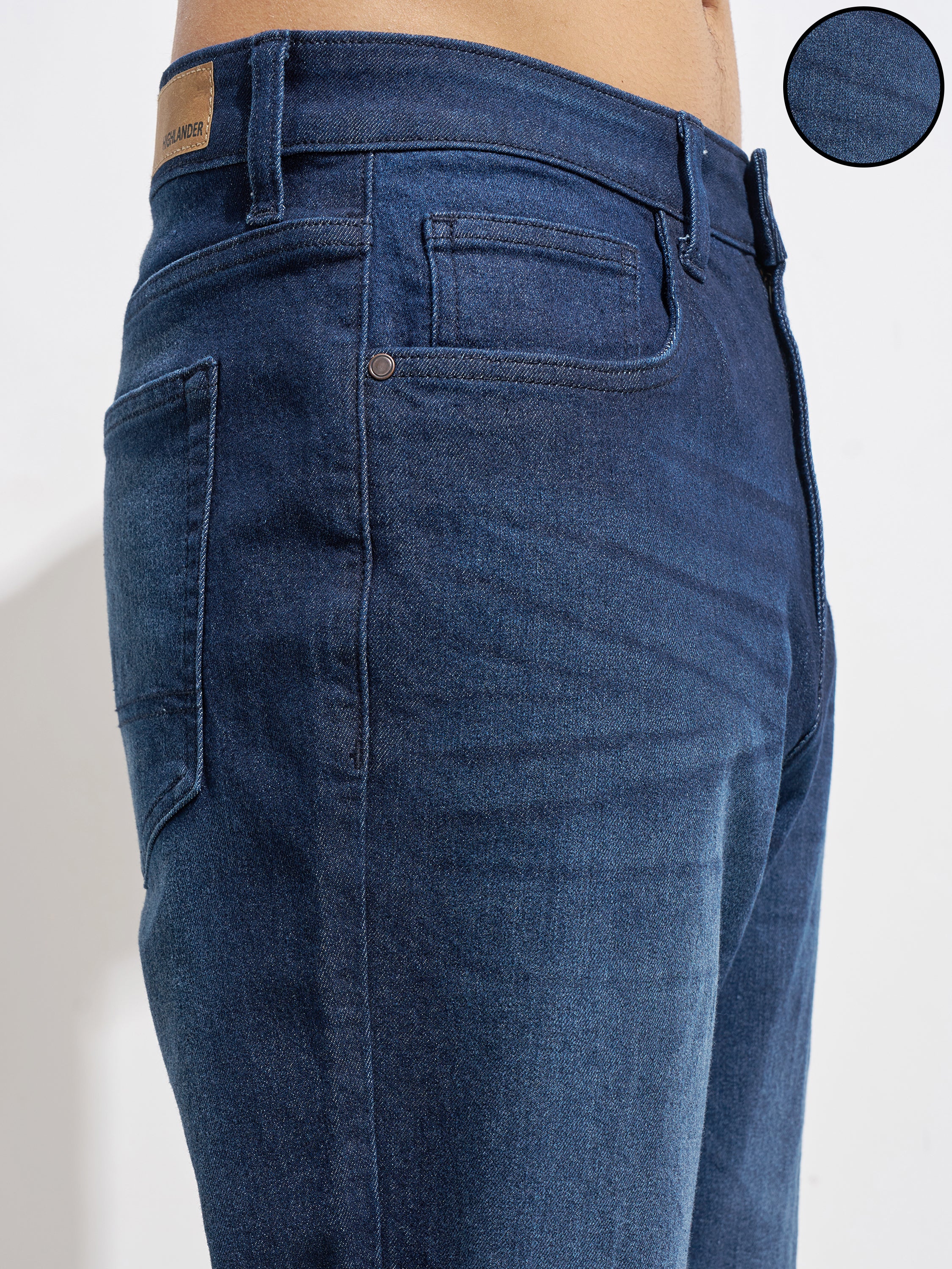 Purple By Highlander Men Blue Relaxed Fit Stretchable Jeans