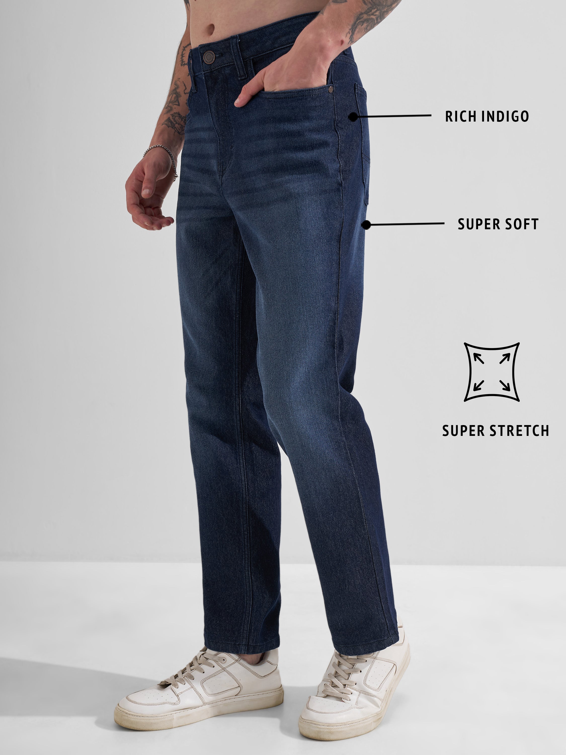 Highlander Men Blue Regular Fit Stretchable Jeans