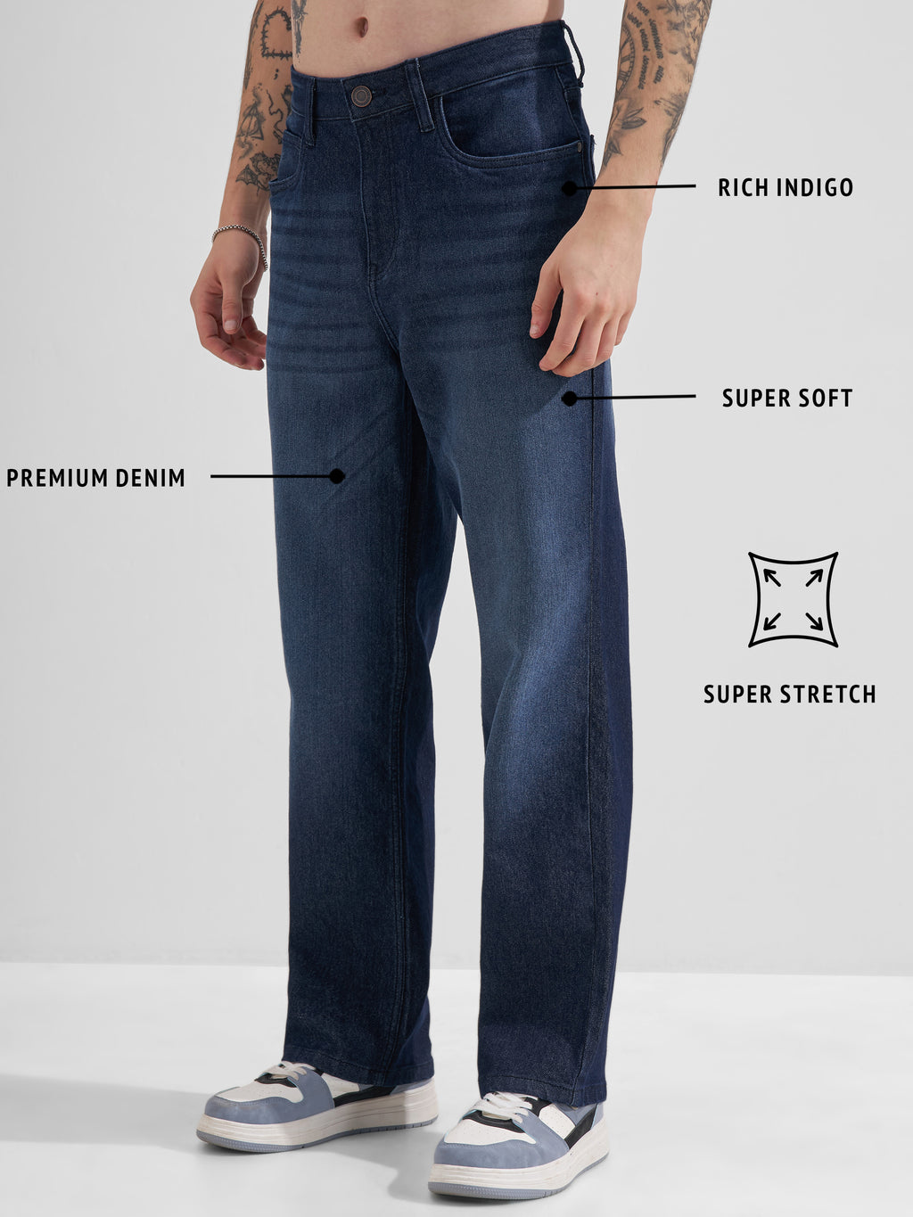 Highlander Men Blue Relaxed Fit Stretchable Jeans