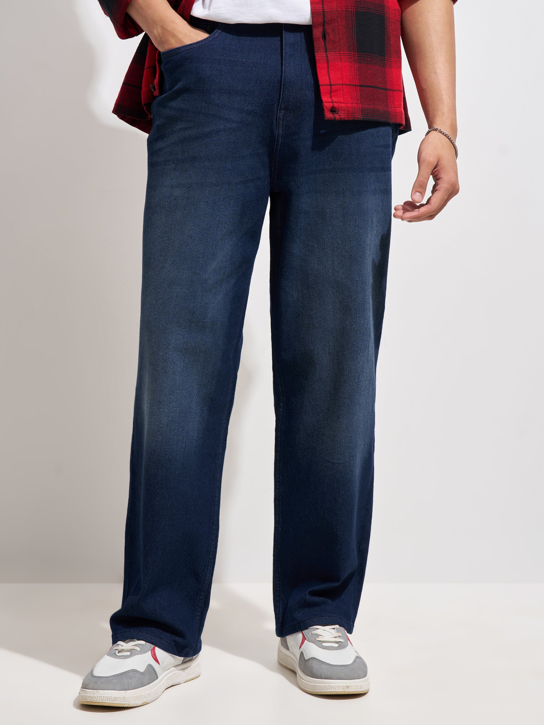 Purple By Highlander Men Blue Loose Fit Stretchable Jeans