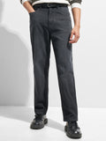 Purple By Highlander Men Black Straight Fit Stretchable Jeans
