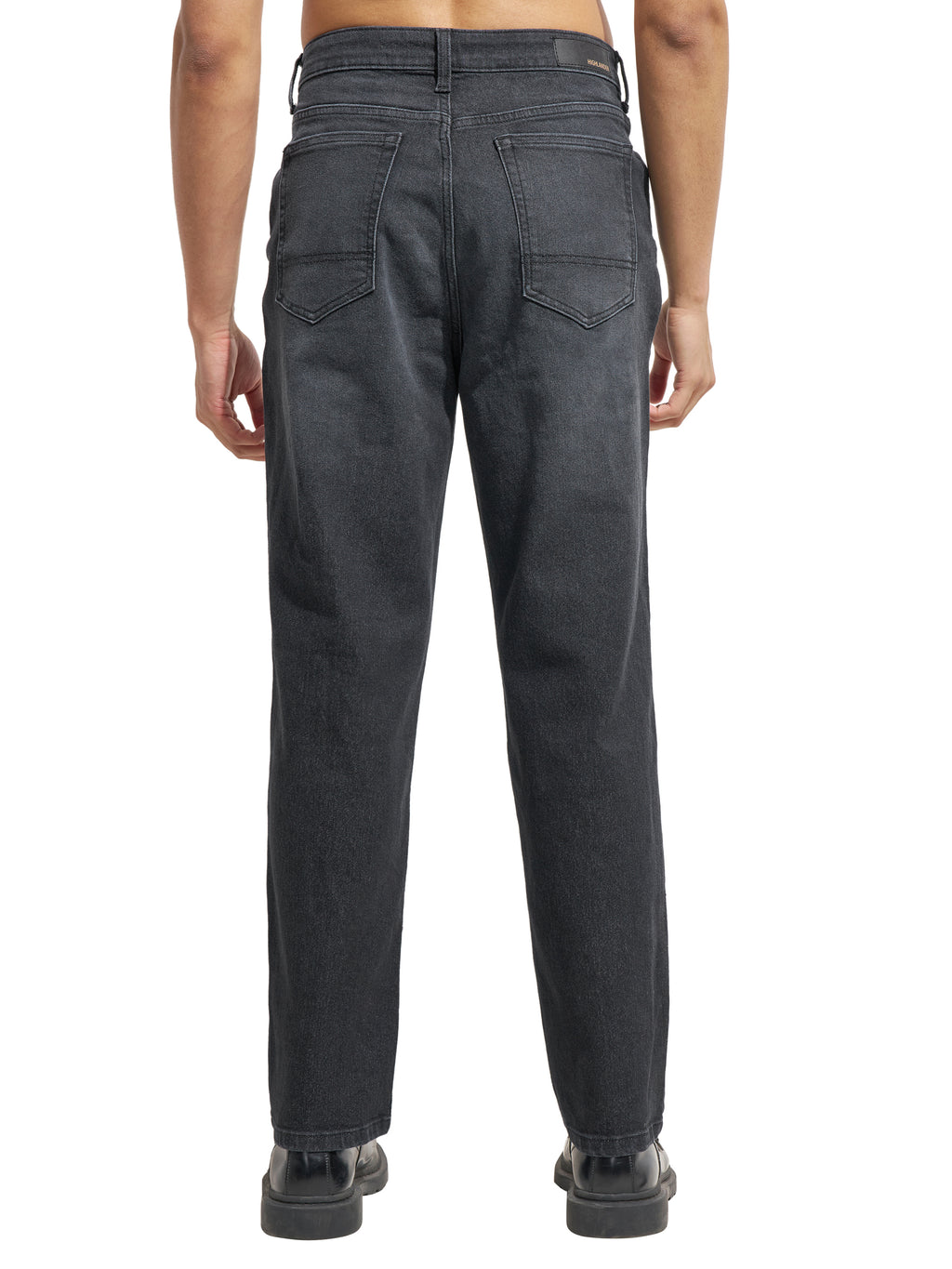 Purple By Highlander Men Black Straight Fit Stretchable Jeans