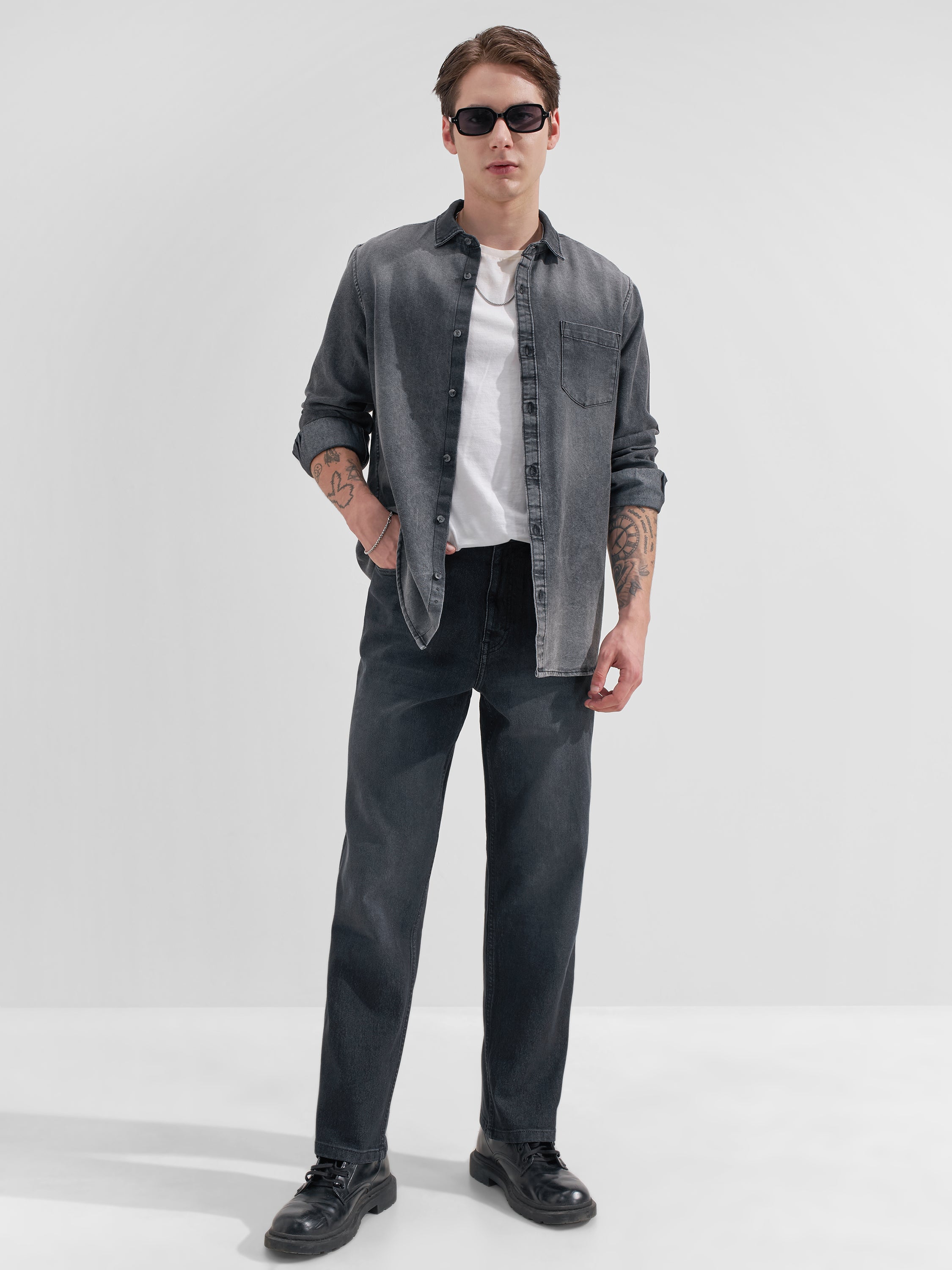 Highlander Men Black Relaxed Fit Stretchable Jeans