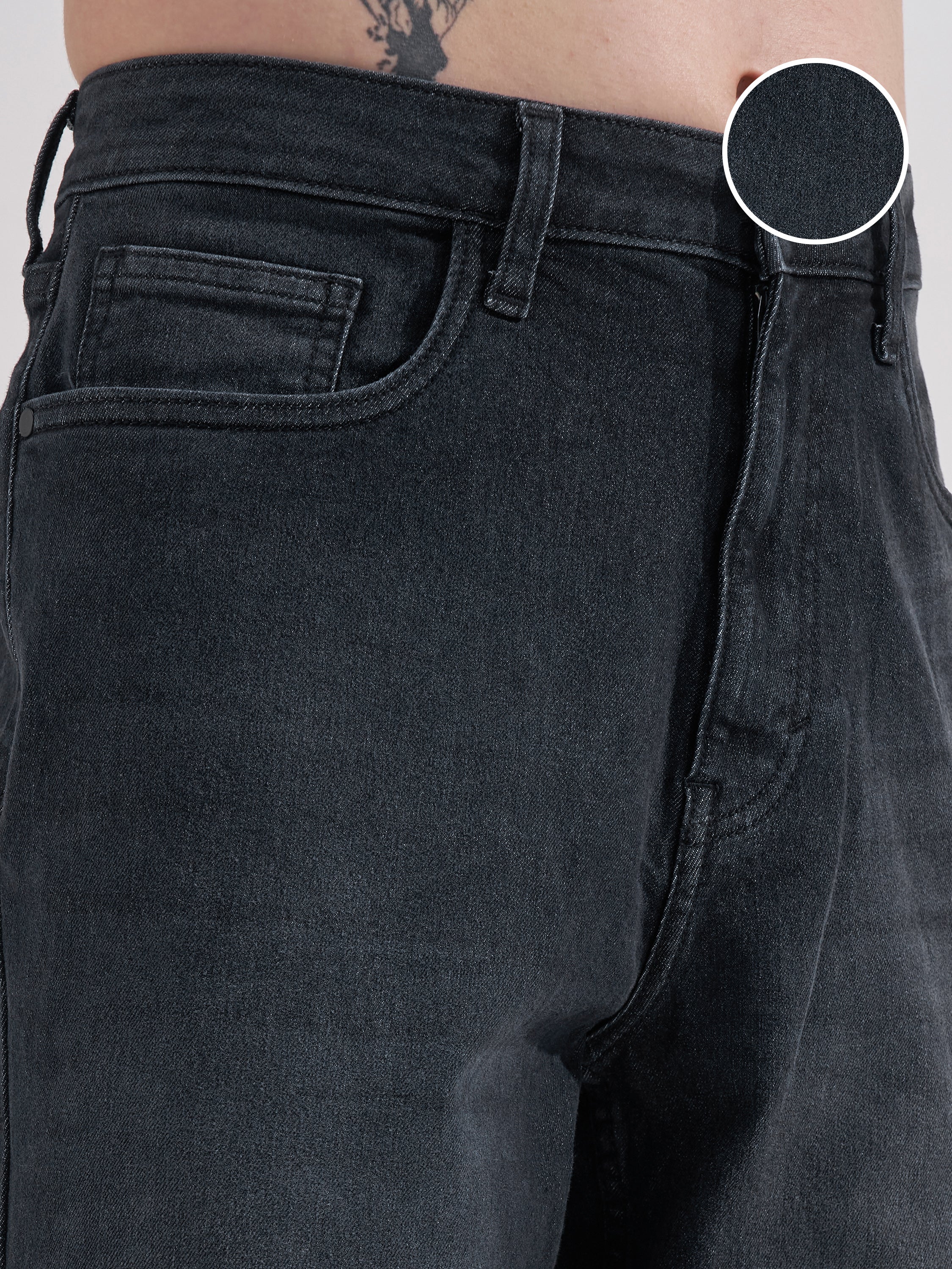 Highlander Men Black Relaxed Fit Stretchable Jeans