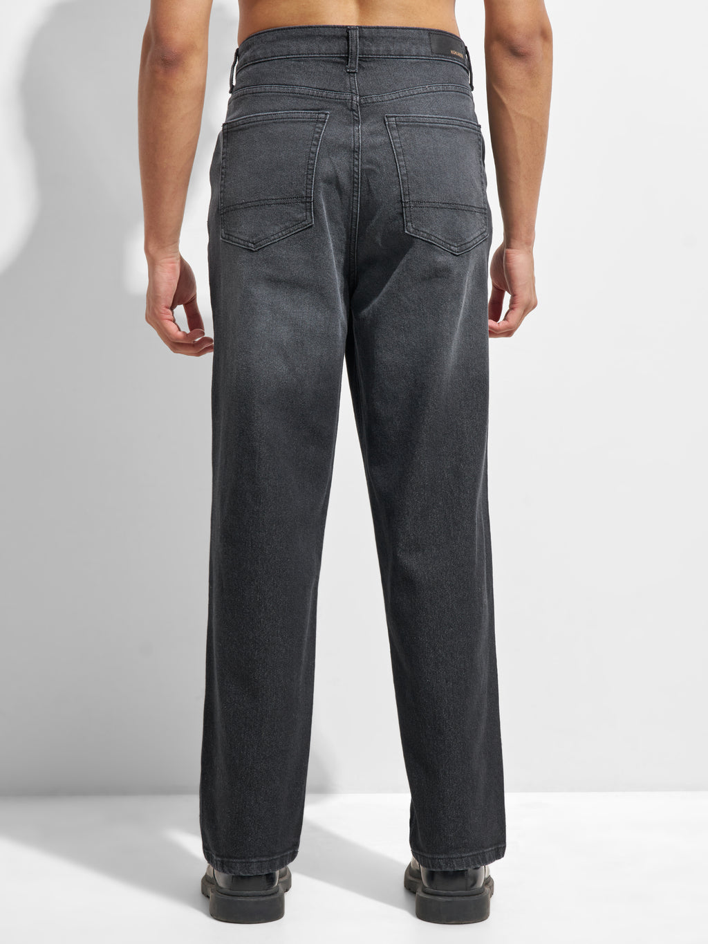 Highlander Men Black Baggy Fit Stretchable Jeans