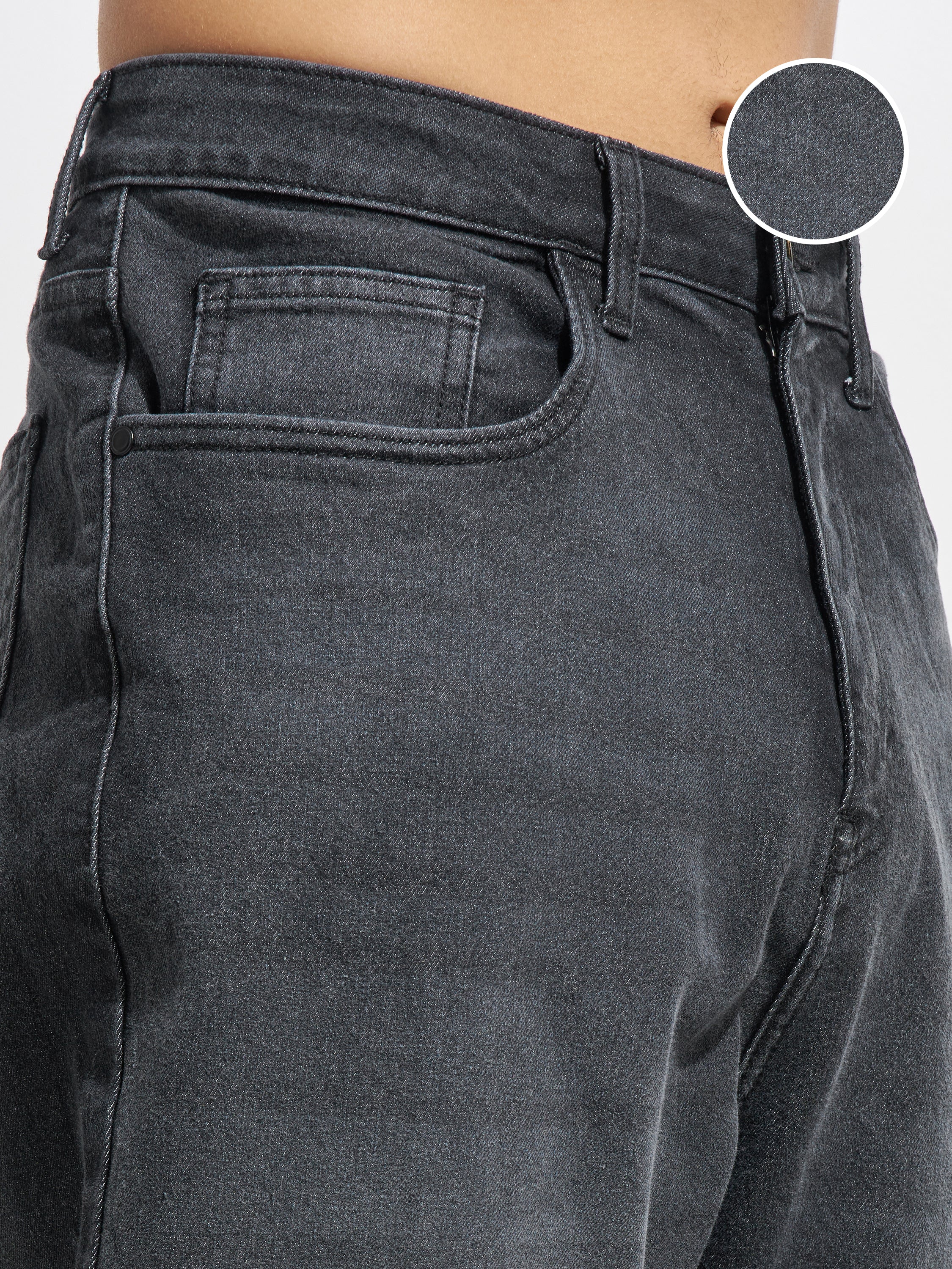 Highlander Men Black Baggy Fit Stretchable Jeans