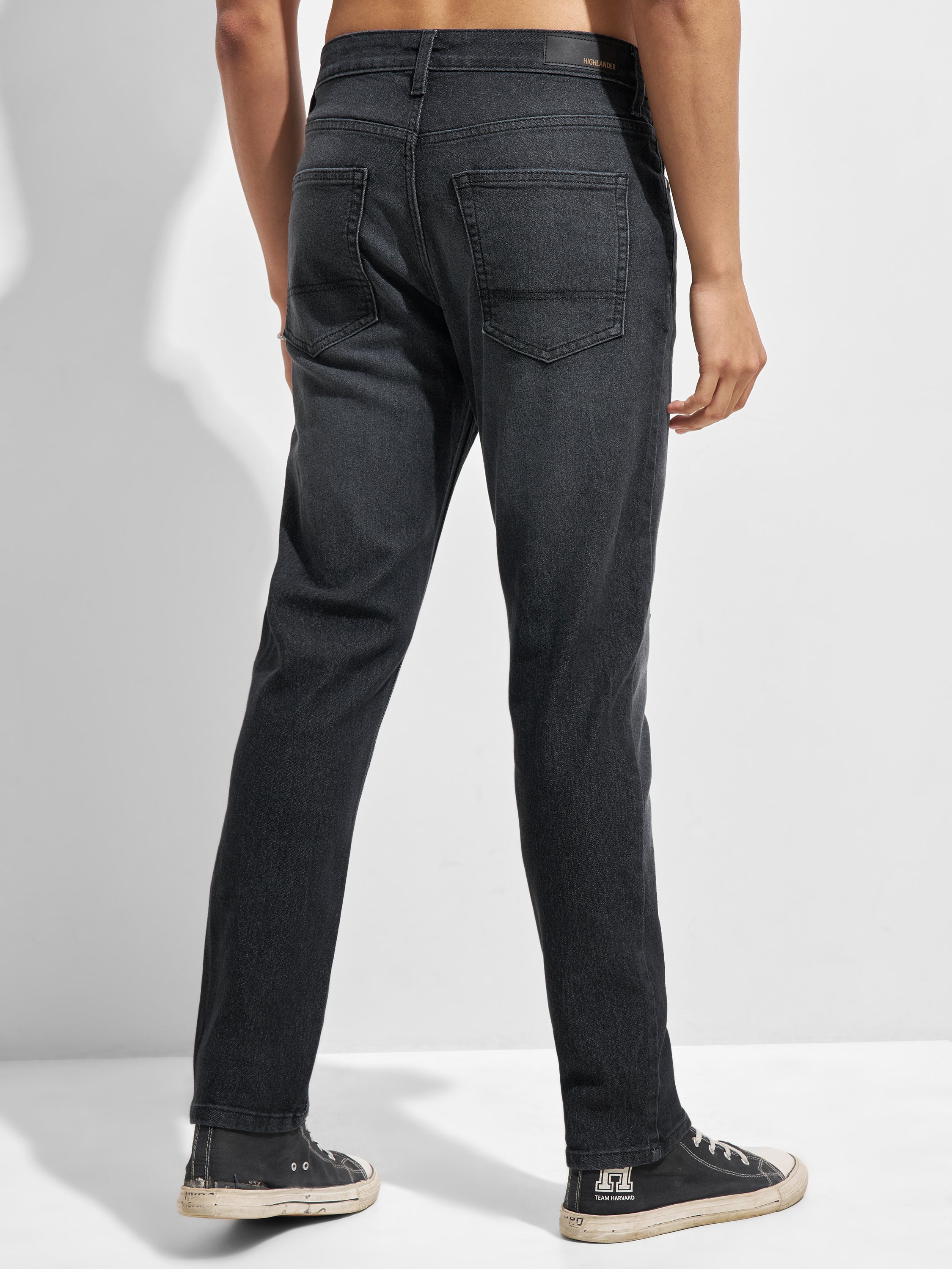 Purple By Highlander Men Black Slim Fit Stretchable Jeans