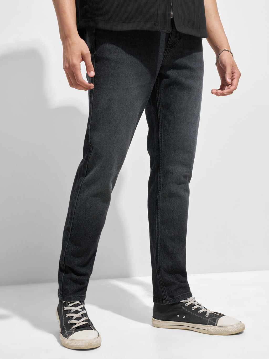 Purple By Highlander Men Black Slim Fit Stretchable Jeans