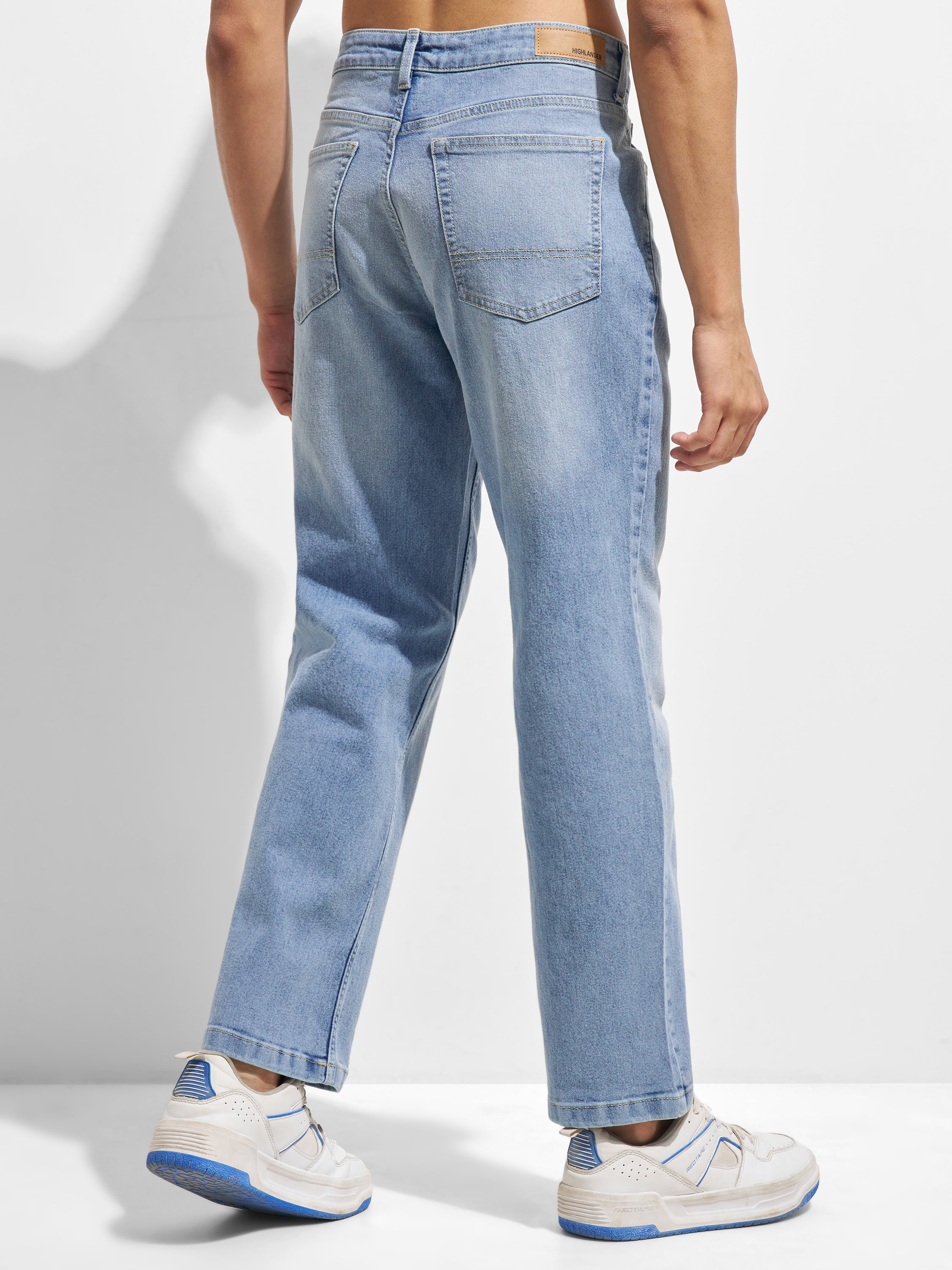 Highlander Men Blue Straight Fit Stretchable Jeans